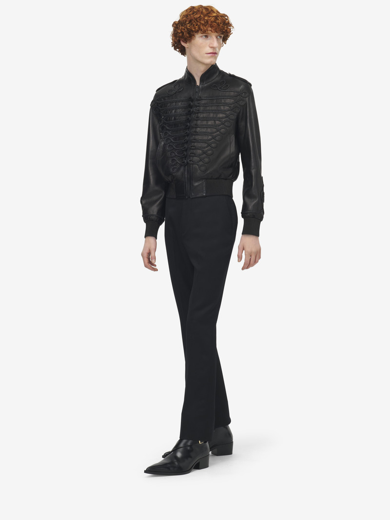 Frogging Embroidery Leather Jacket 3