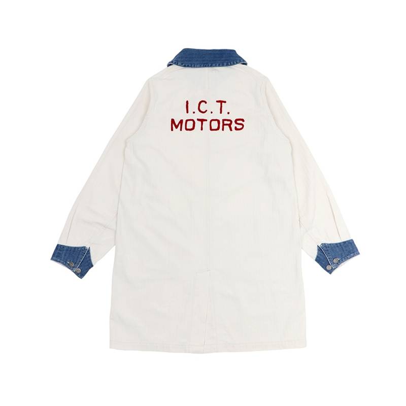 GREASE MONKEY COAT (HERRINGBONE) WHITE 1