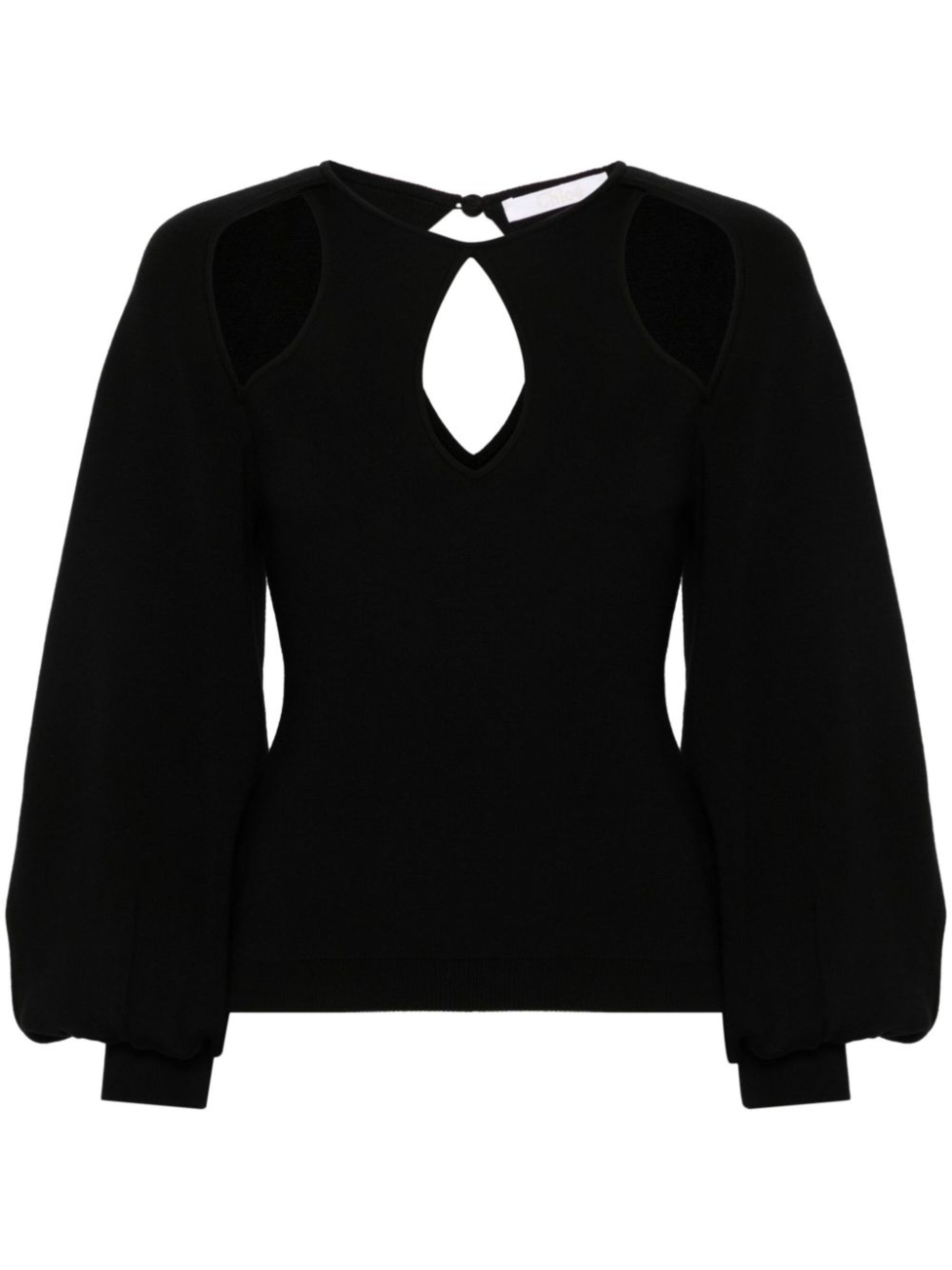 black cut-out sweater - 1