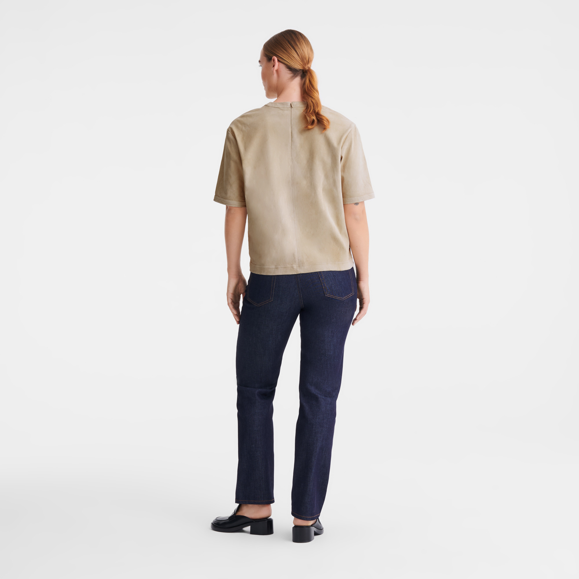 Short leather top Linen - Leather - 3