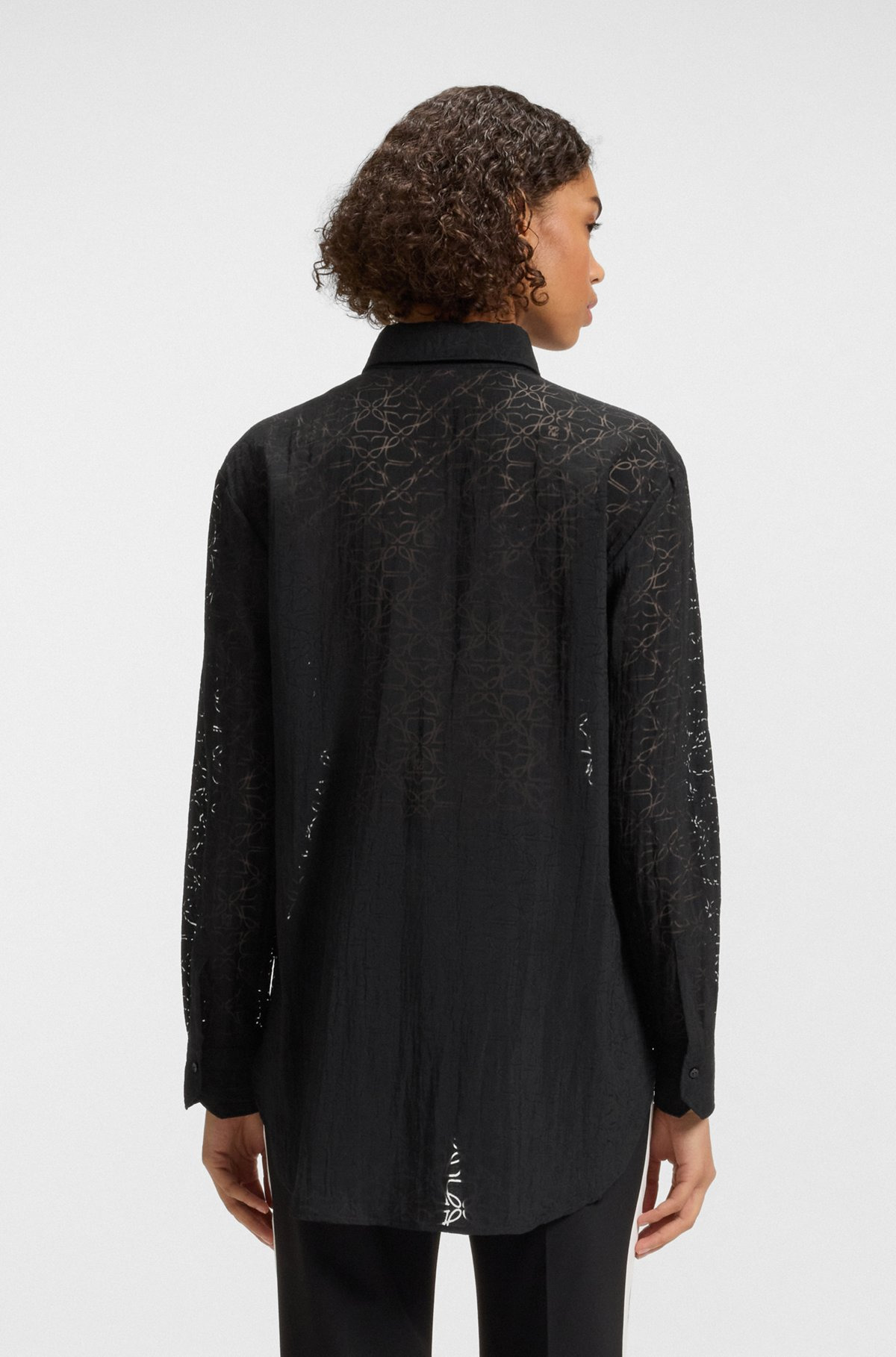 OVERSIZE-FIT BLOUSE WITH BURNOUT PATTERN - 5