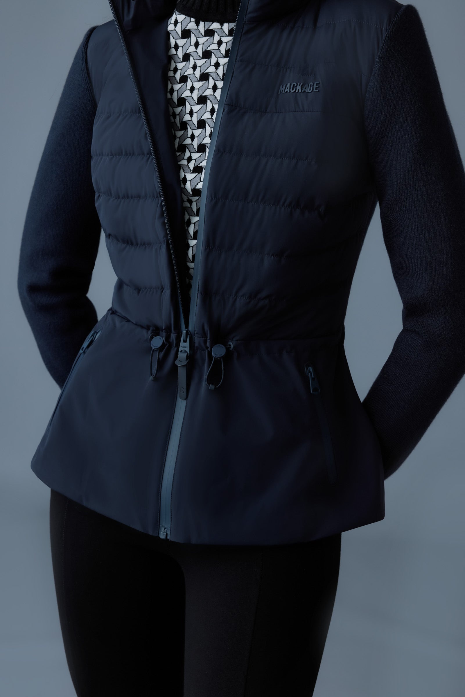 LAIKA Hybrid Down Jacket with Peplum - 5