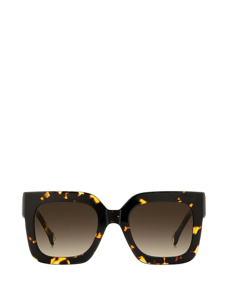tortoiseshell-effect square-square-square-frame sunglasses 1