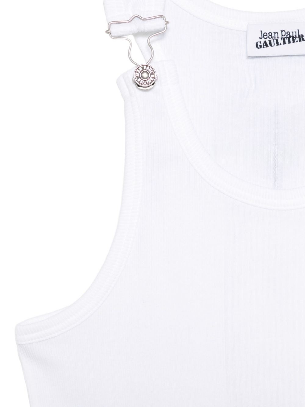 clasp-detail ribbed vest - 3