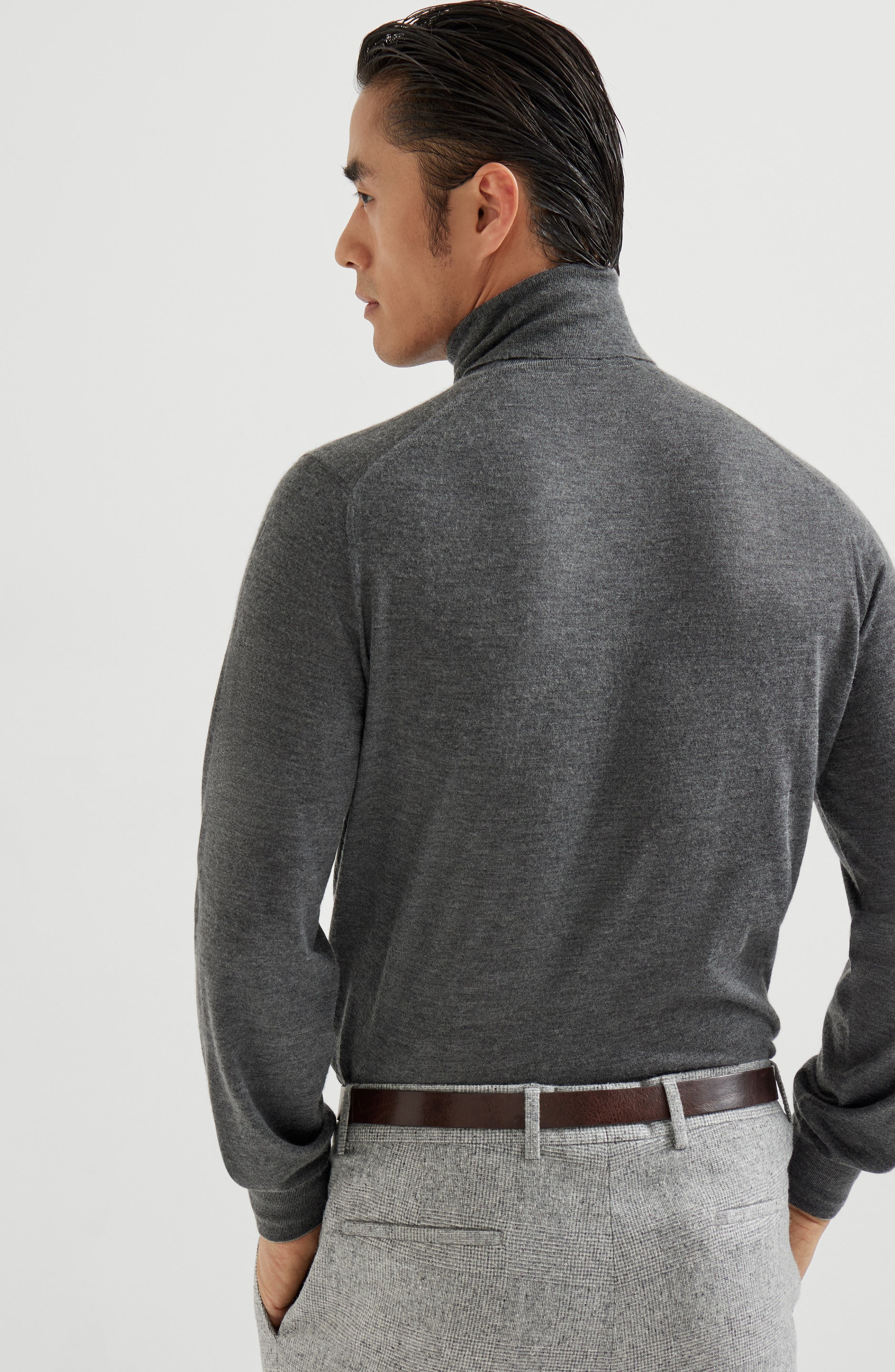 Brunello Cucinelli Cashmere and silk lightweight sweater in Lead at Nordstrom - 3