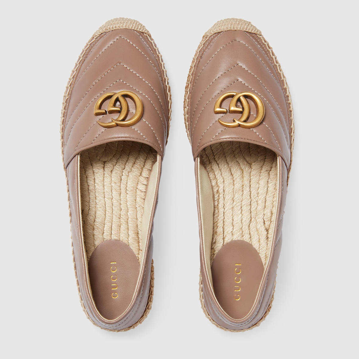 Leather espadrille with Double G - 3