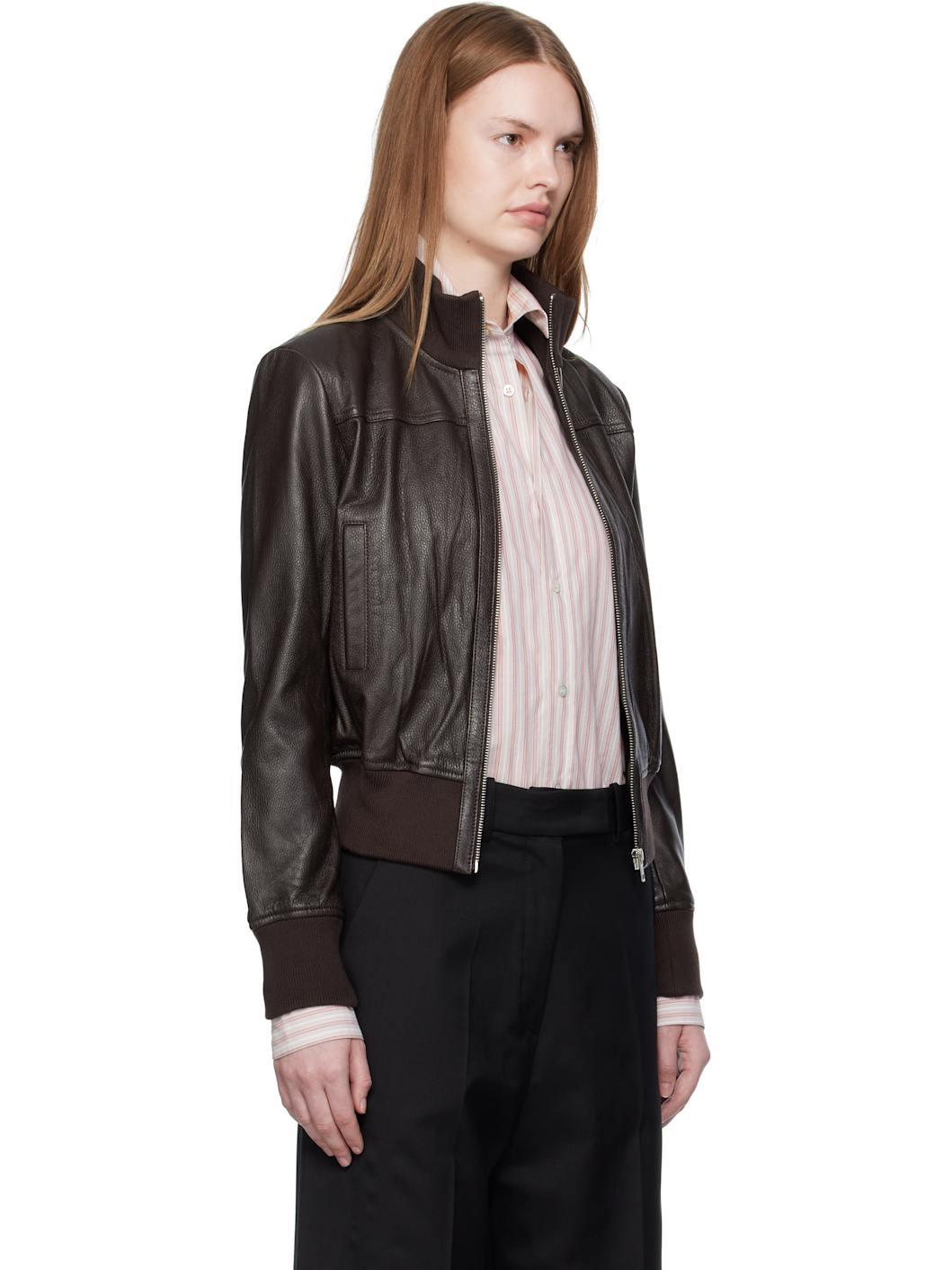 Brown Tobias Leather Jacket - 2