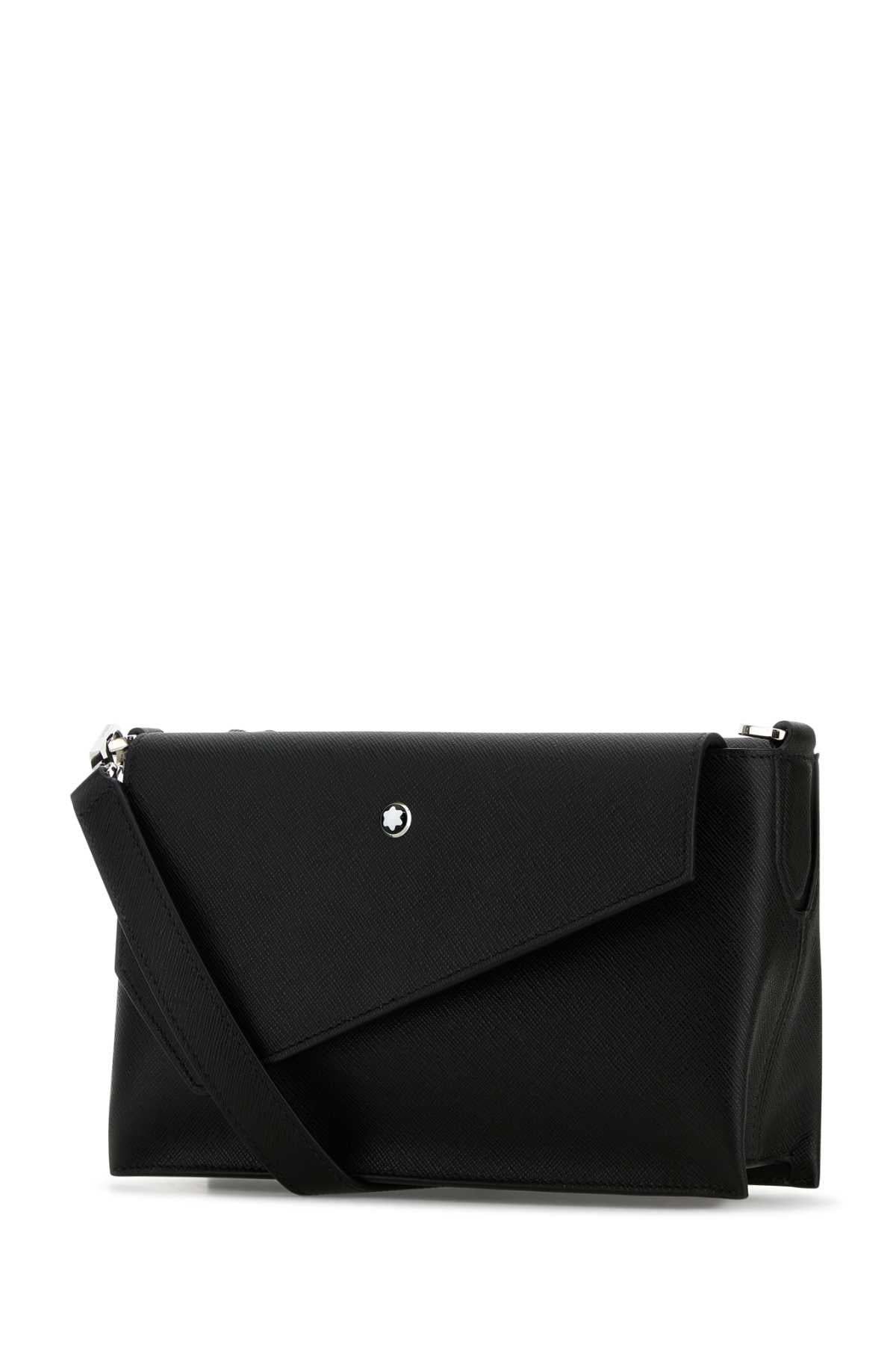 Montblanc Men Black Leather Crossbody Bag - 2
