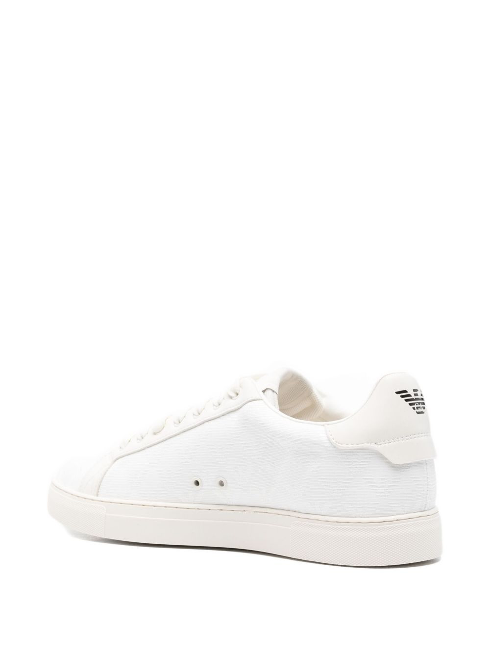 leather-panelled lace-up sneakers - 3