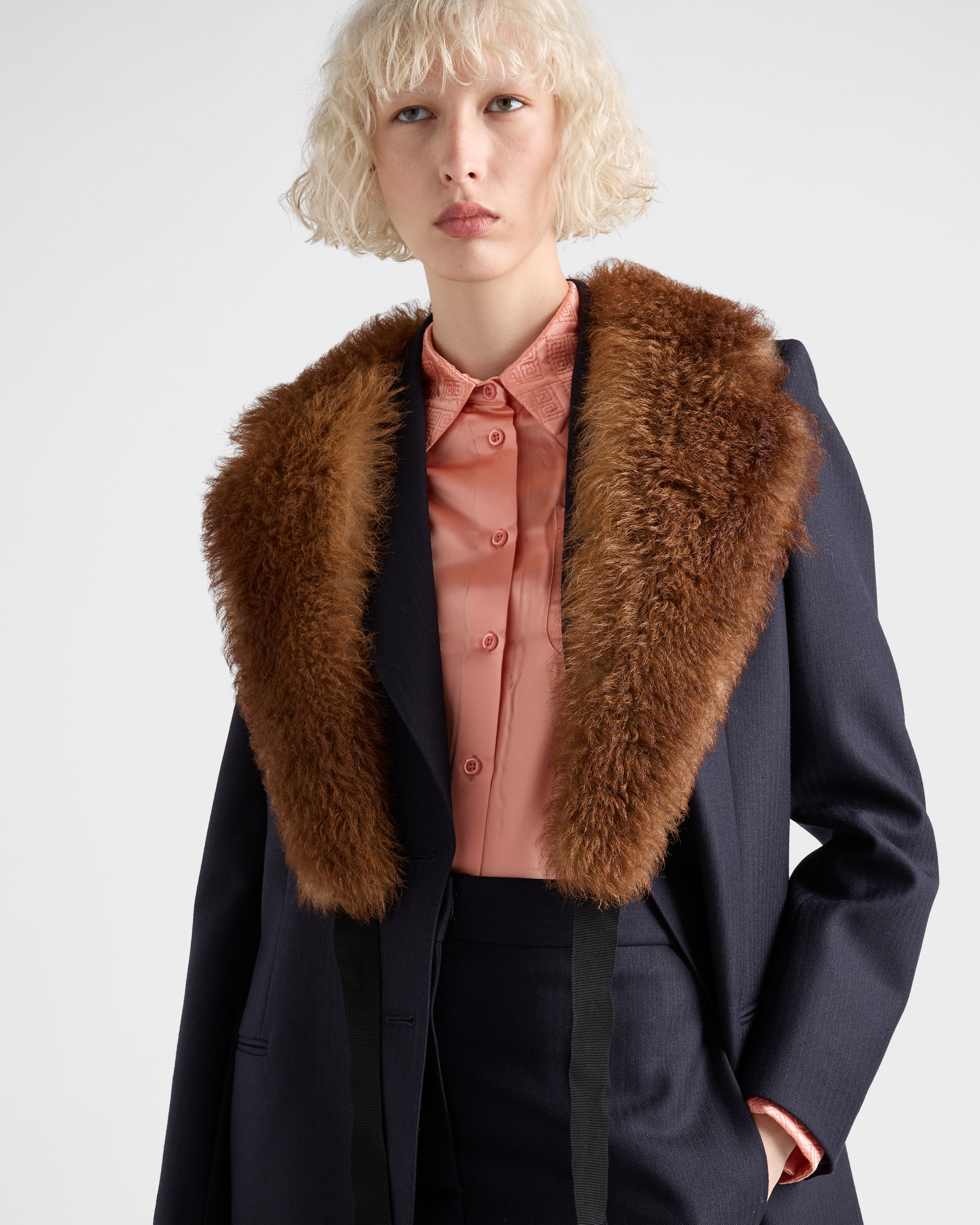 Embroidered washed satin shirt - 3