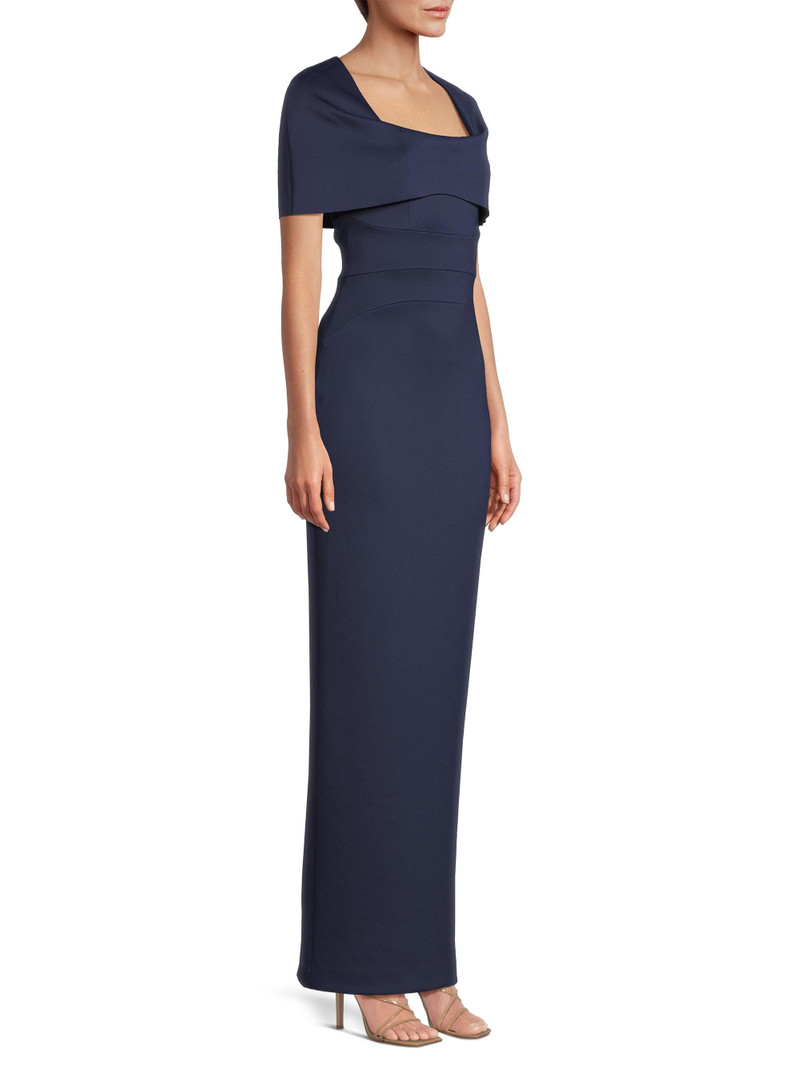 Women's Eve Bernice Cape-Sleeve Gown - Pacific Blue 4