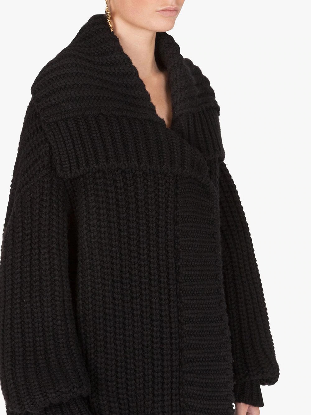 ribbed knit cardi-coat - 5