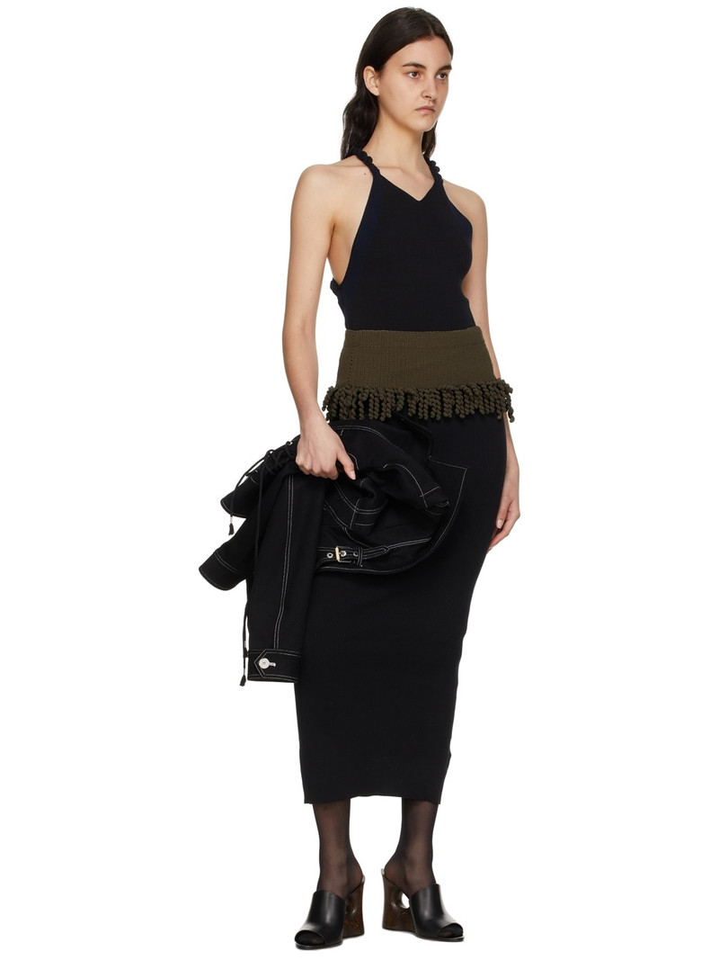 Dion Lee Black Cotton Midi Dress outlook