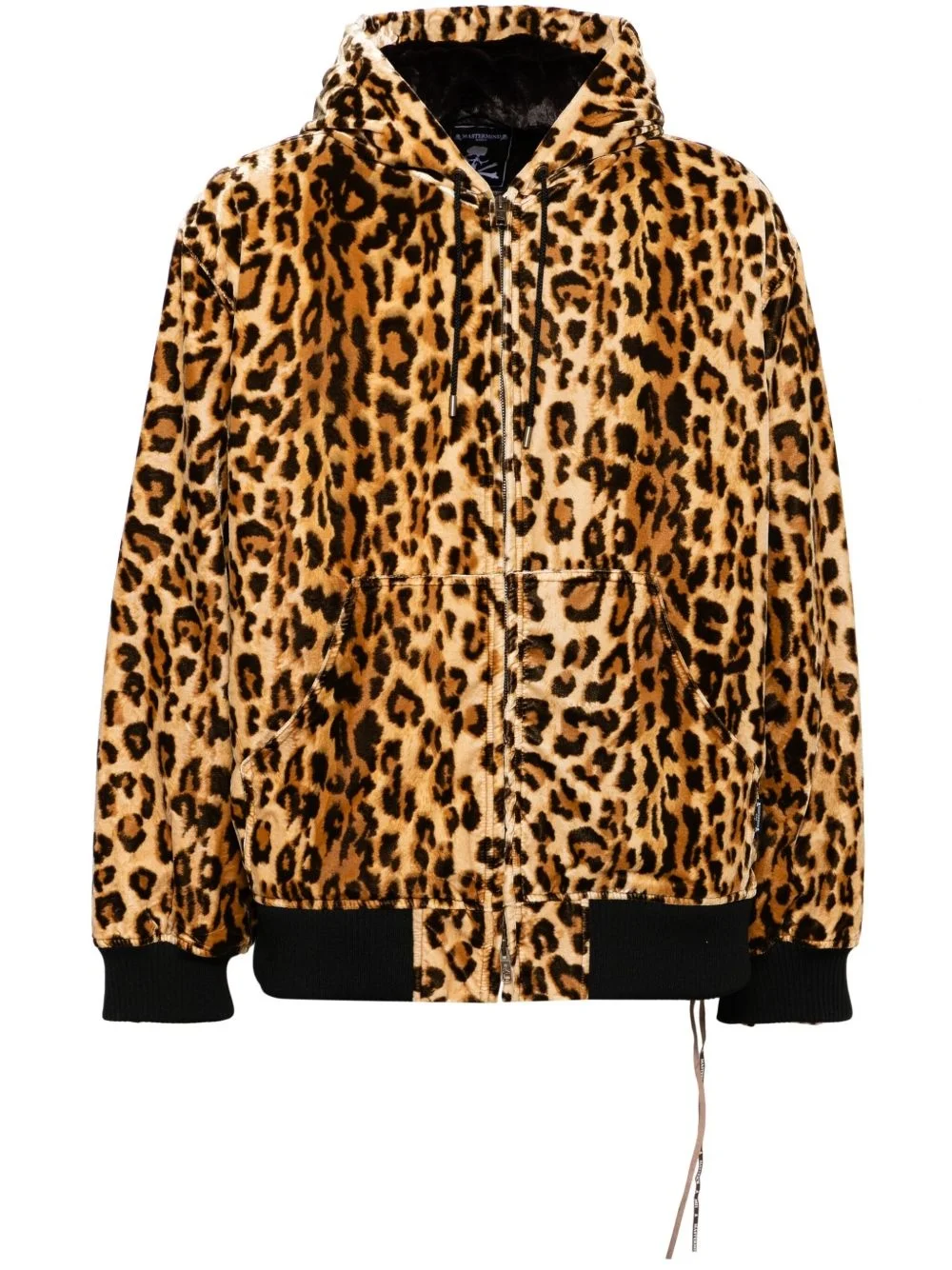 leopard-print hooded jacket - 1