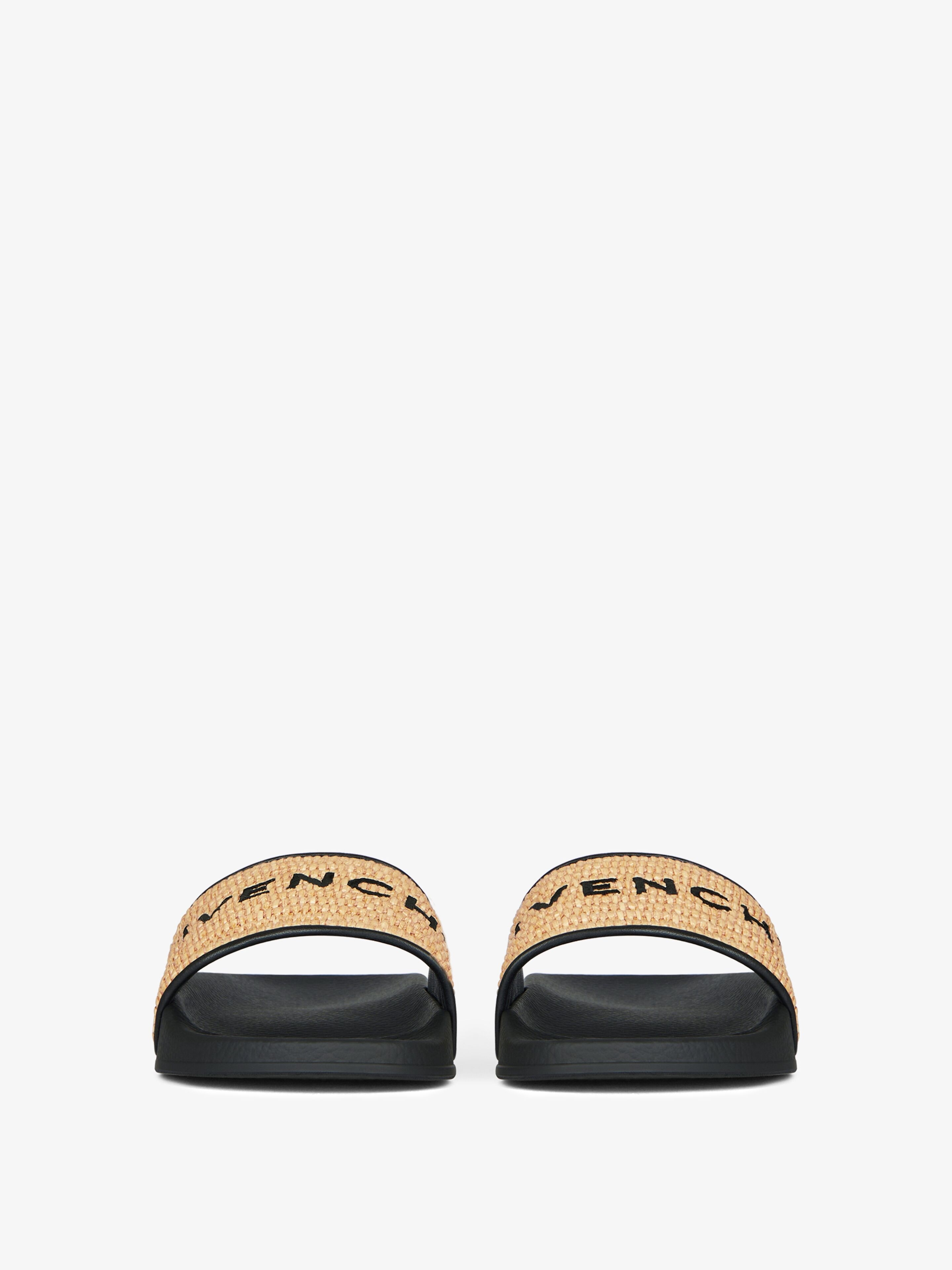 SLIDE FLAT SANDALS IN RAFFIA - 2
