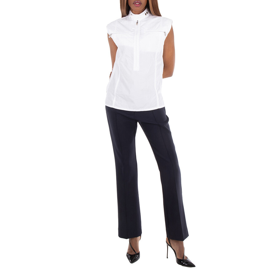 Burberry Half-Zip High-Neck Cotton Tank Top - 6