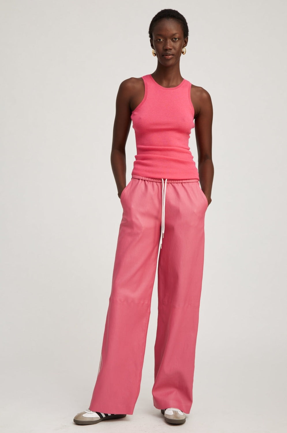 PINK CASHMERE RACER TANK - 5