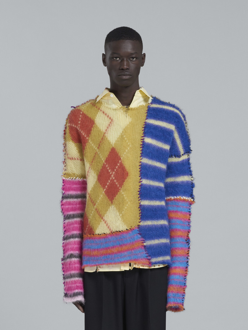 Marni MULTICOLOUR PATCHWORK MOHAIR SWEATER outlook