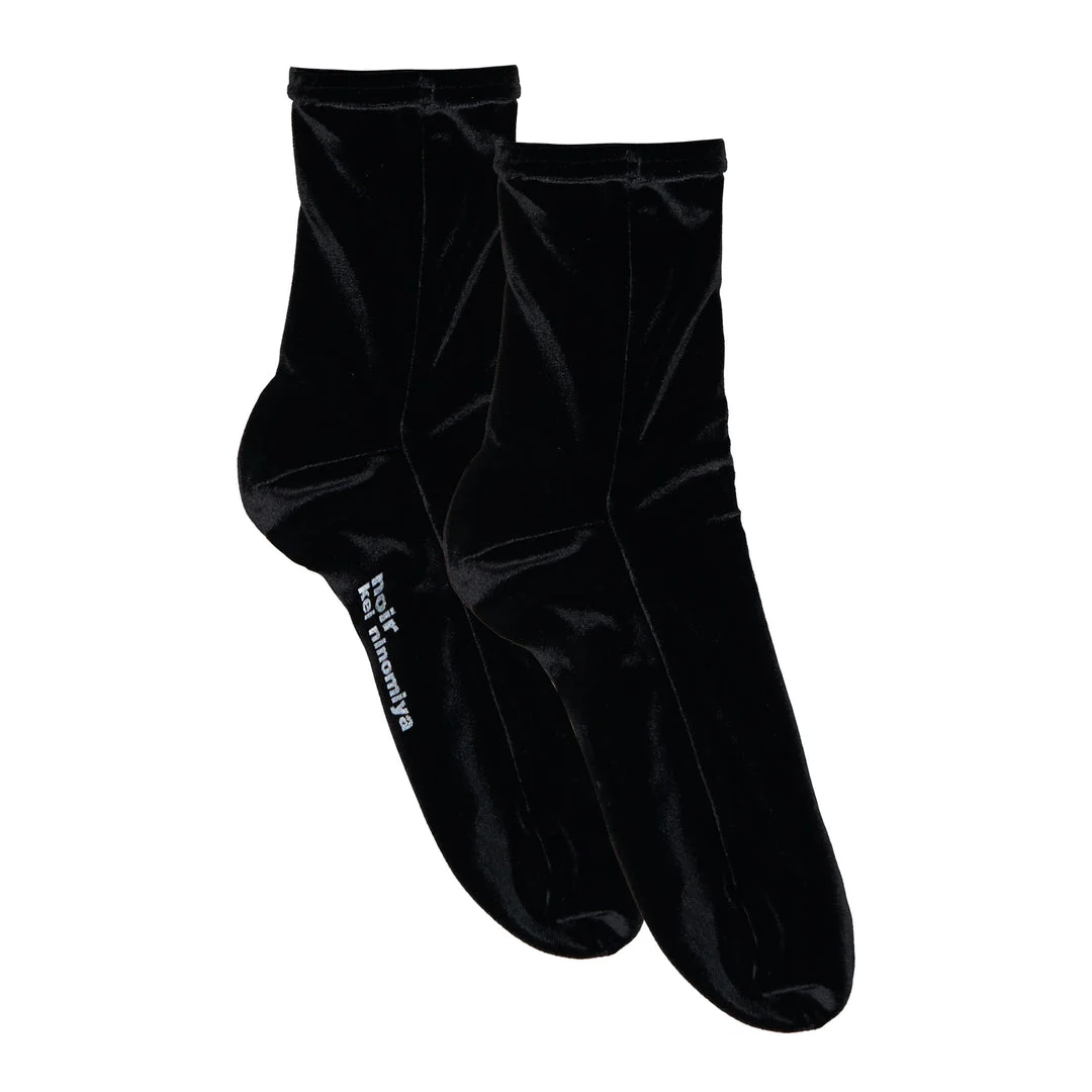 Black Velour Socks - 1