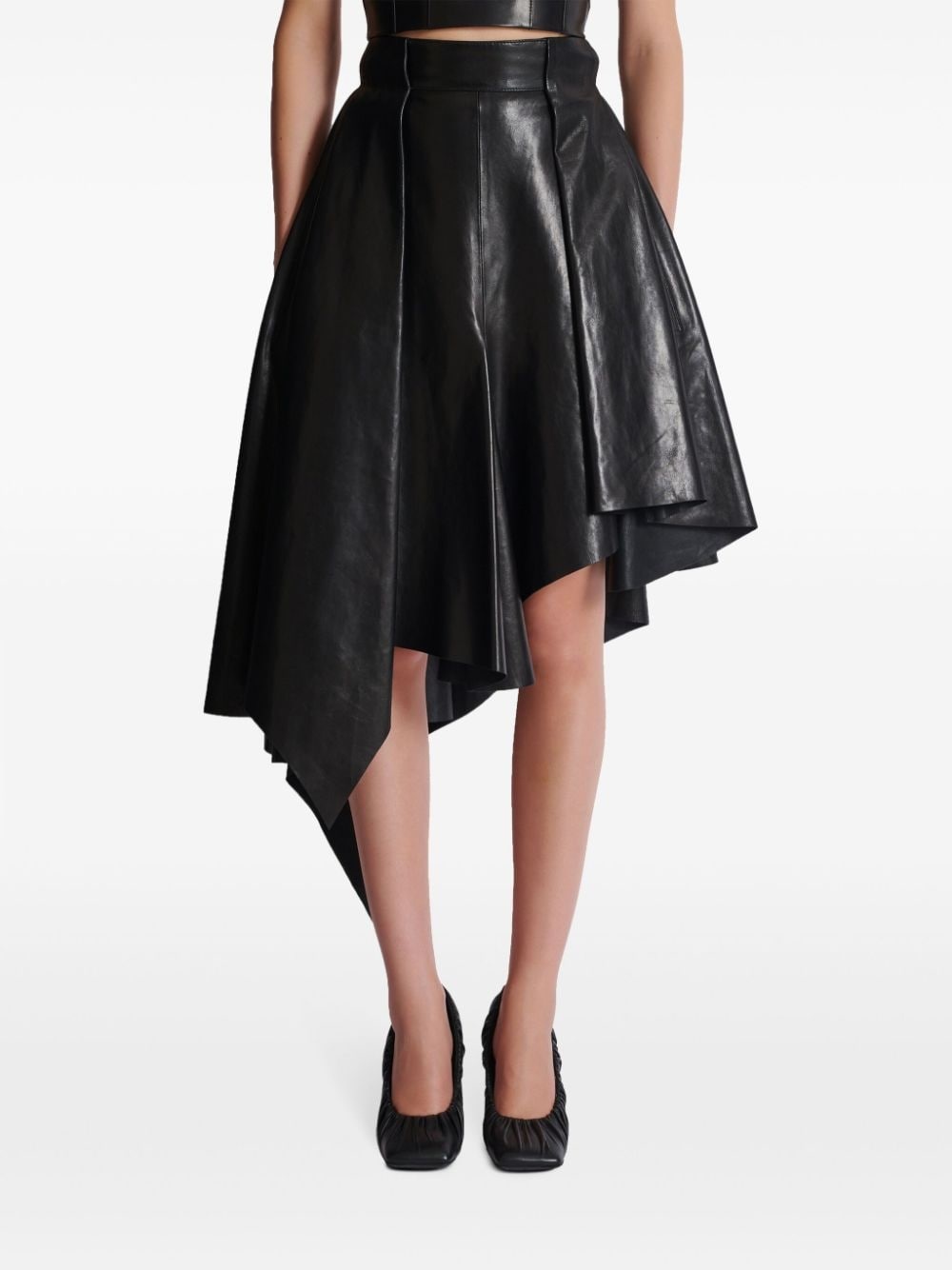 asymmetric leather skirt - 5