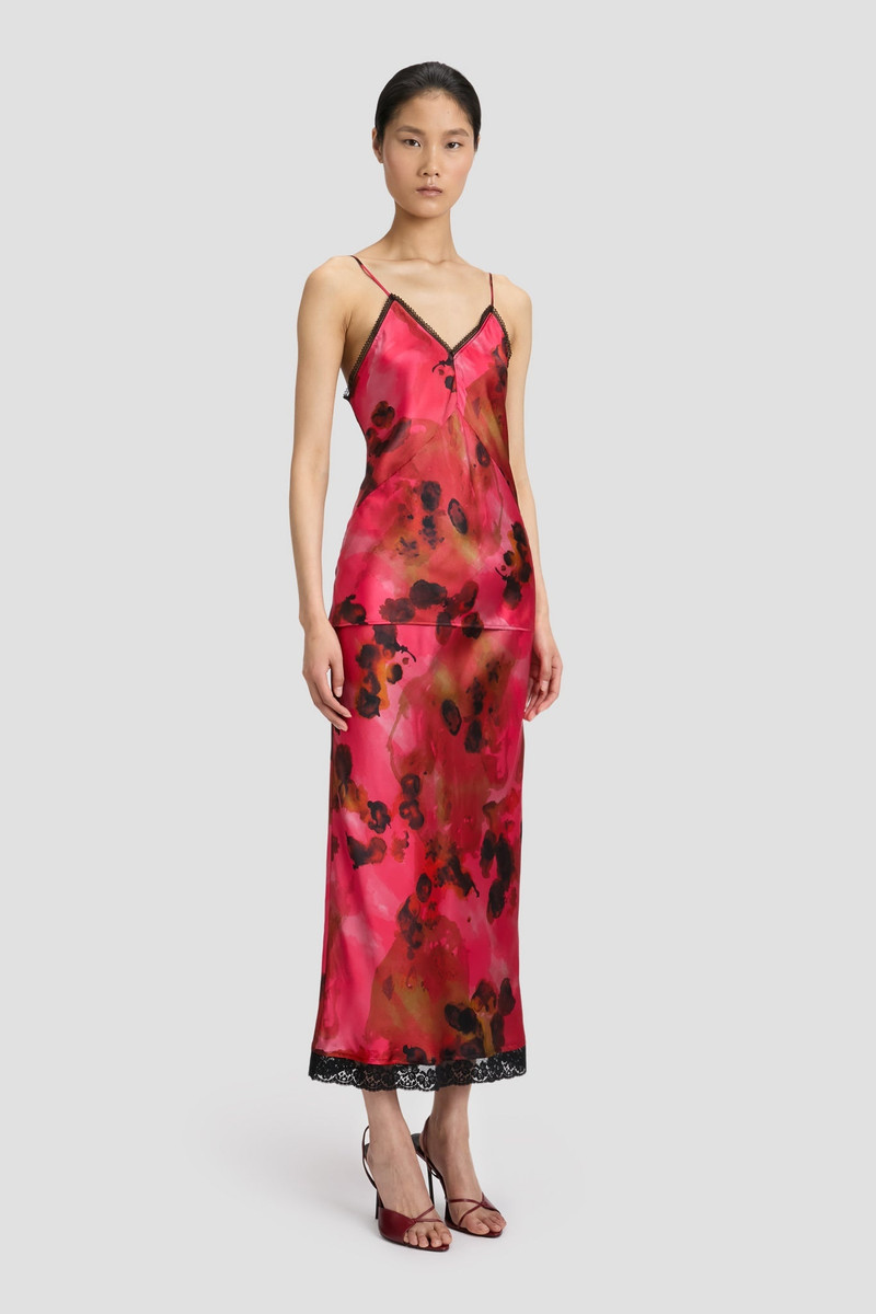 Lace Detail Cami Top In Raspberry Floral Print 4