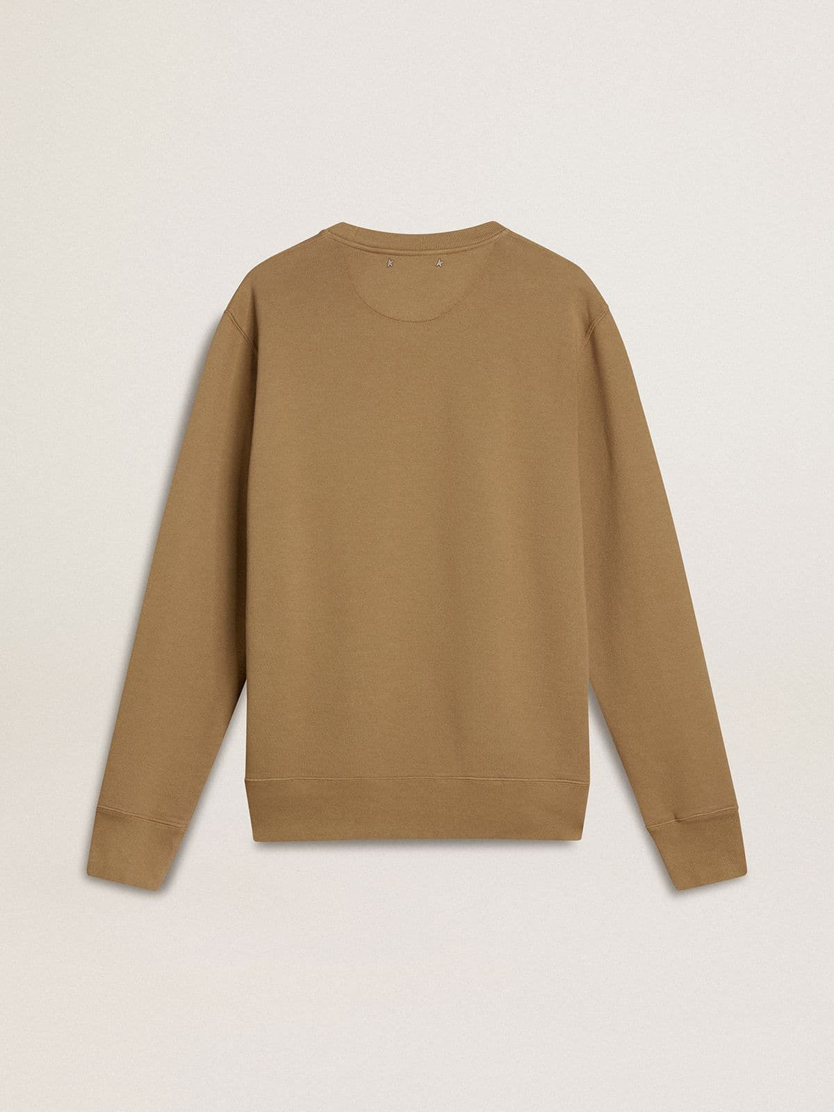 Men's beige cotton sweatshirt with print on the front - 6