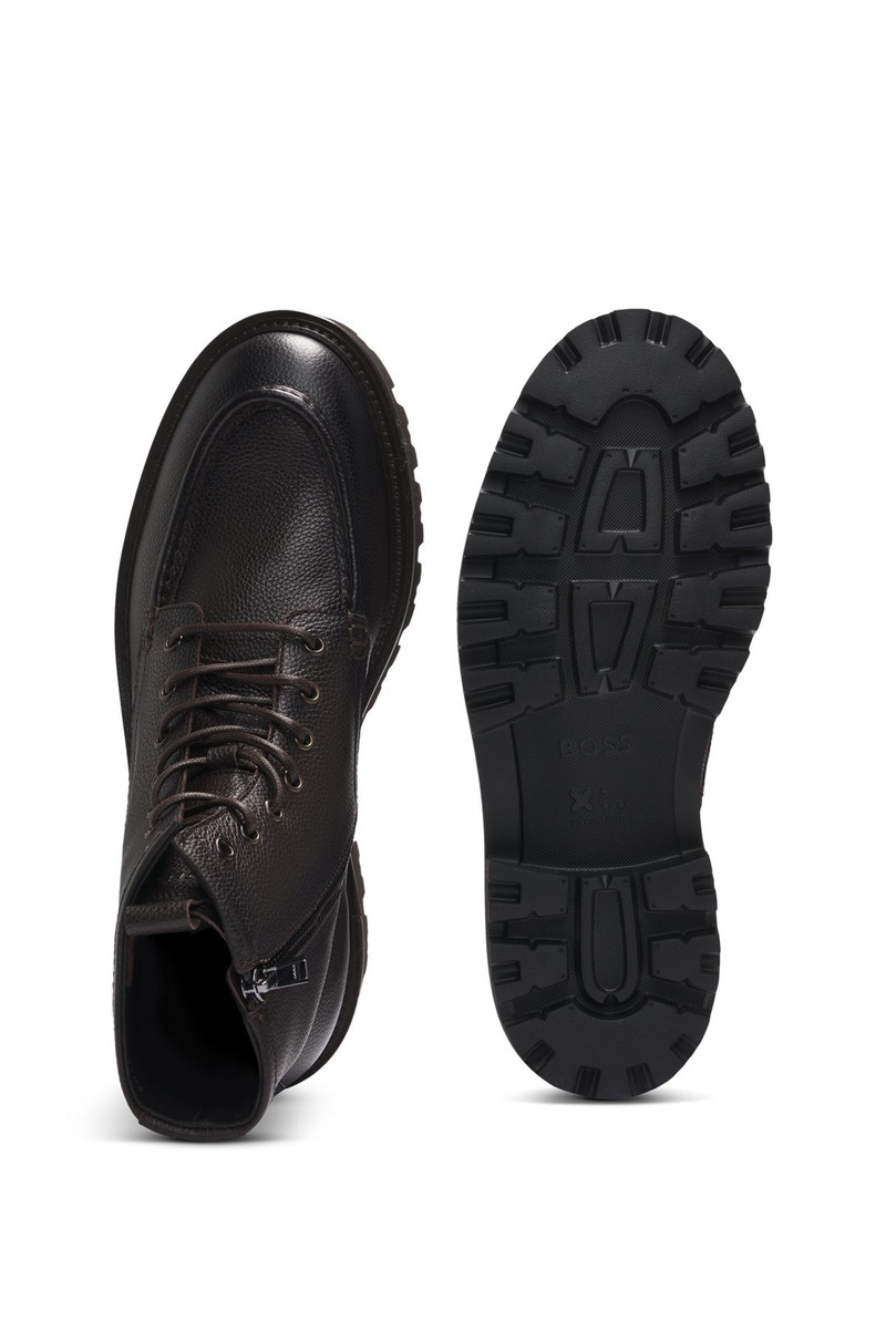 GRAINED-LEATHER HALF BOOTS WITH APRON TOE 4