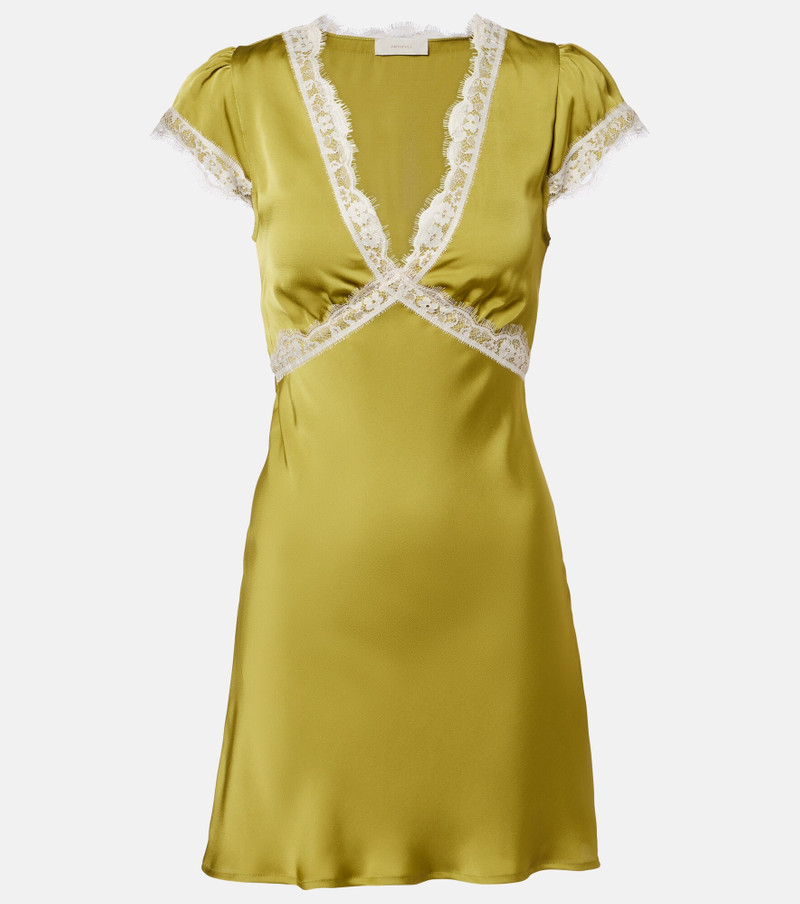 Verena lace-trimmed satin minidress 1