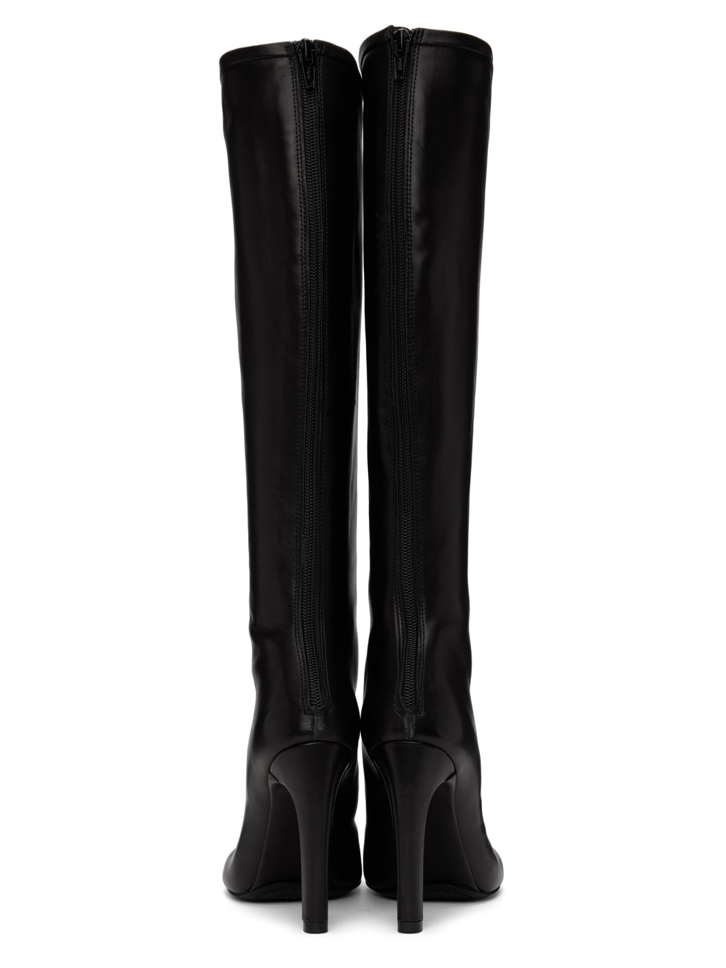 Black Lace-Up Tall Boots - 2