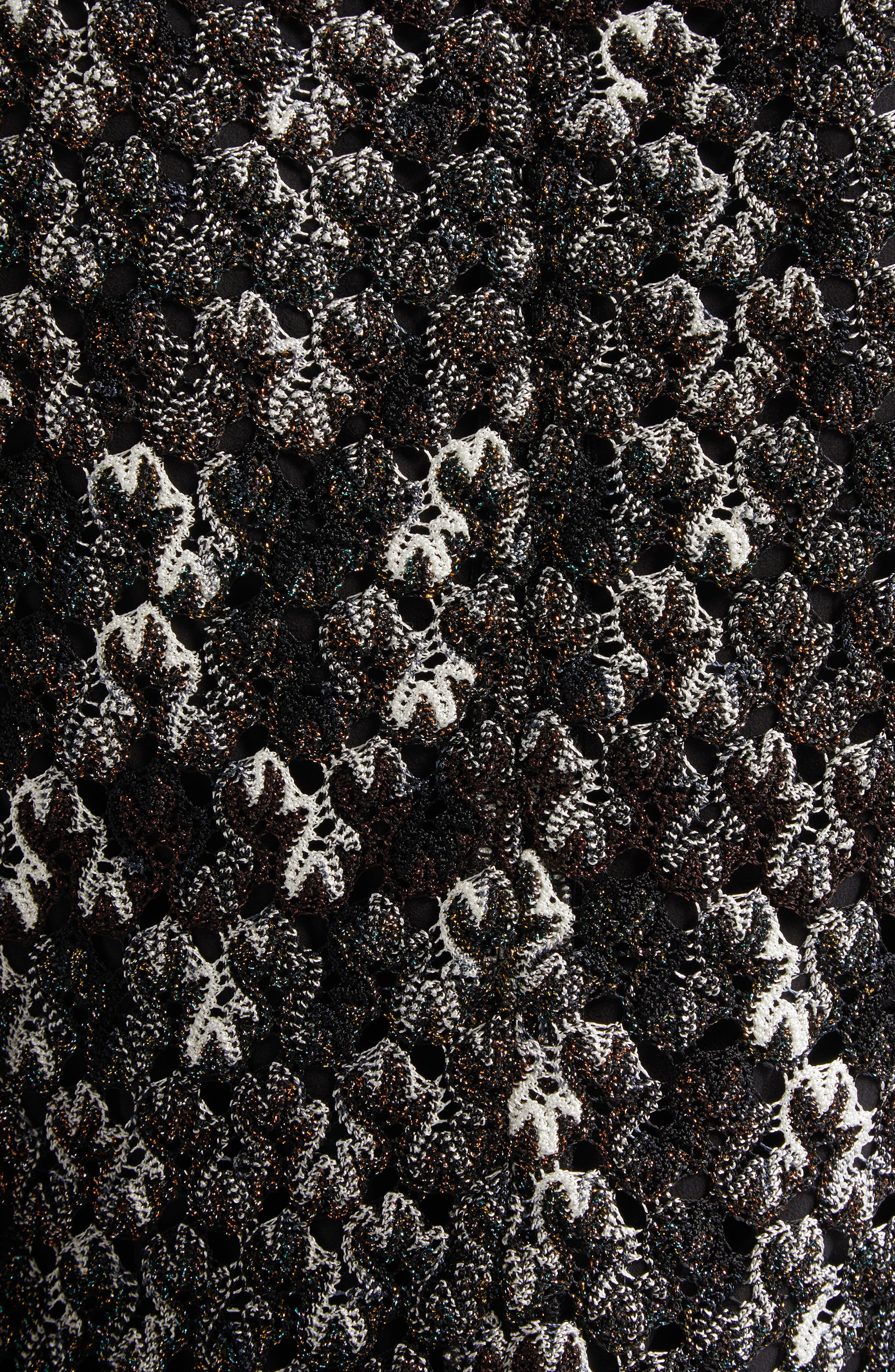 Missoni Knit Metallic Lace Maxi Dress in Dark Brown And Black at Nordstrom - 6