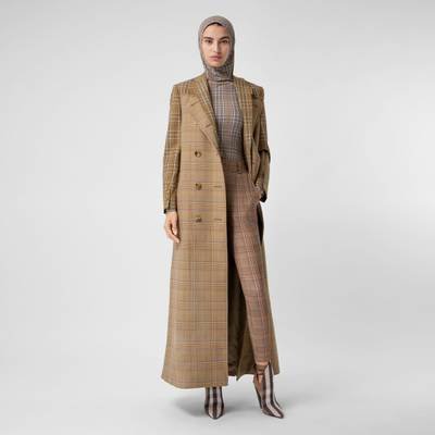 Burberry Contrast Check Wool Cotton Trench Coat outlook