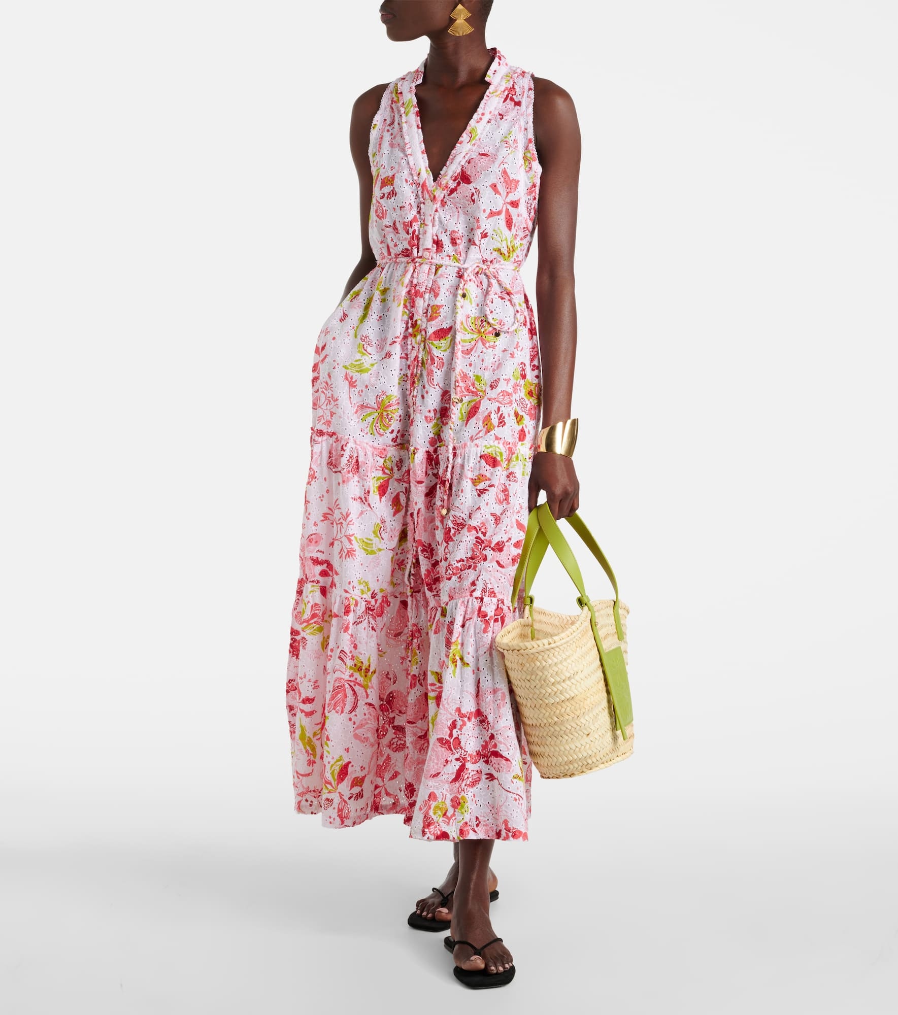 Nana floral tiered cotton maxi dress - 2