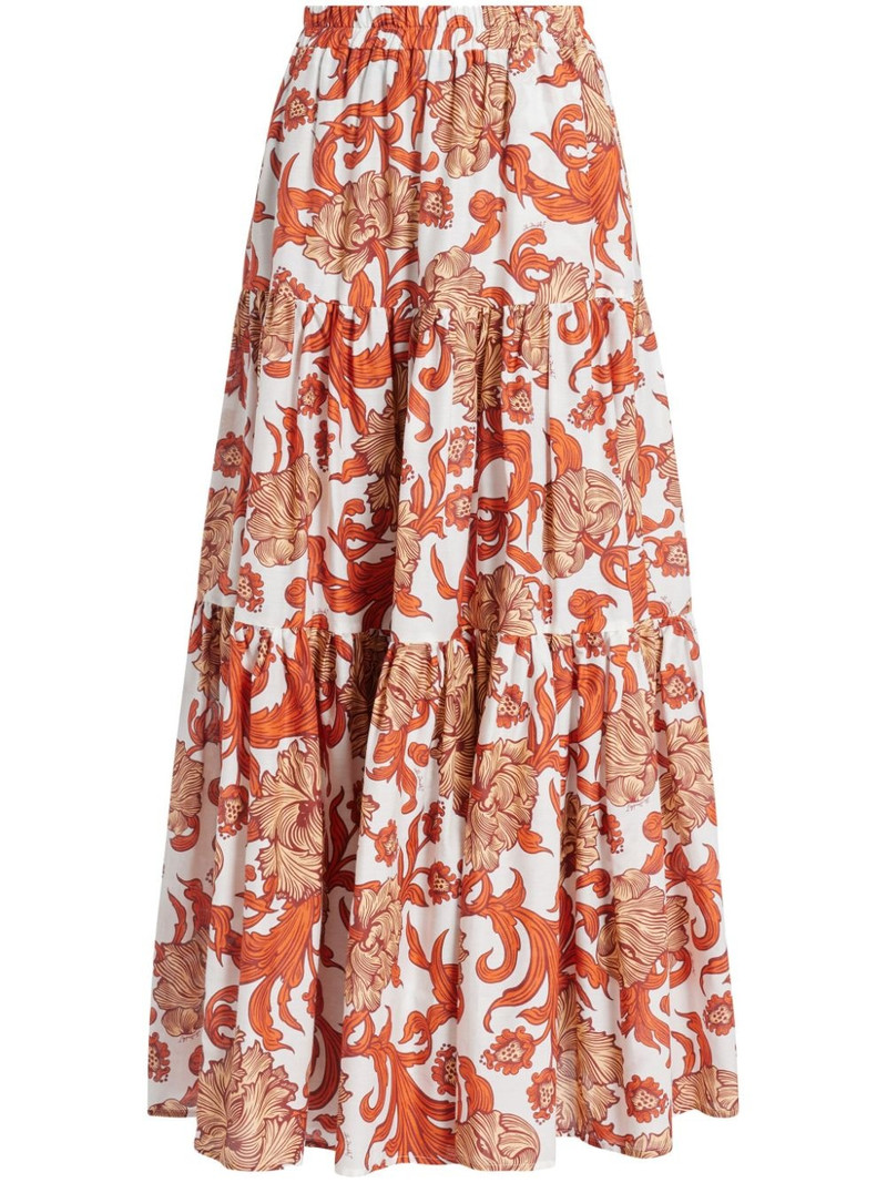 floral-print tiered skirt 1