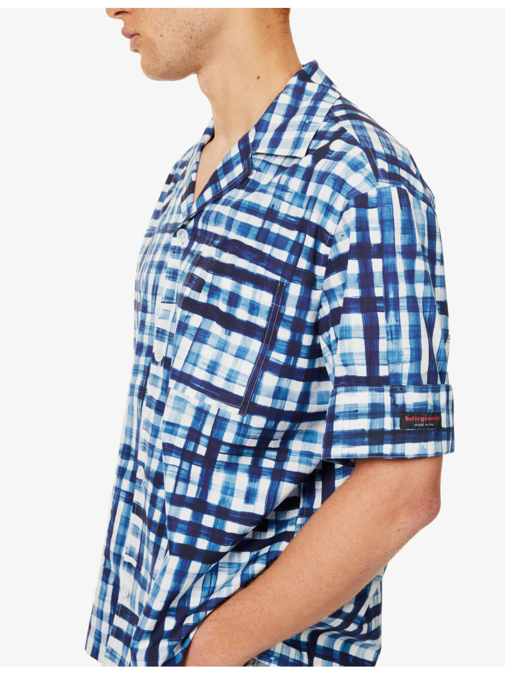 Camp-collar patch-pocket cotton shirt - 5