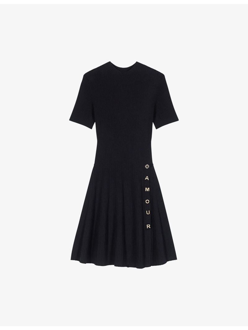 Short Button-Embellished Stretch-Knit Mini Dress 1