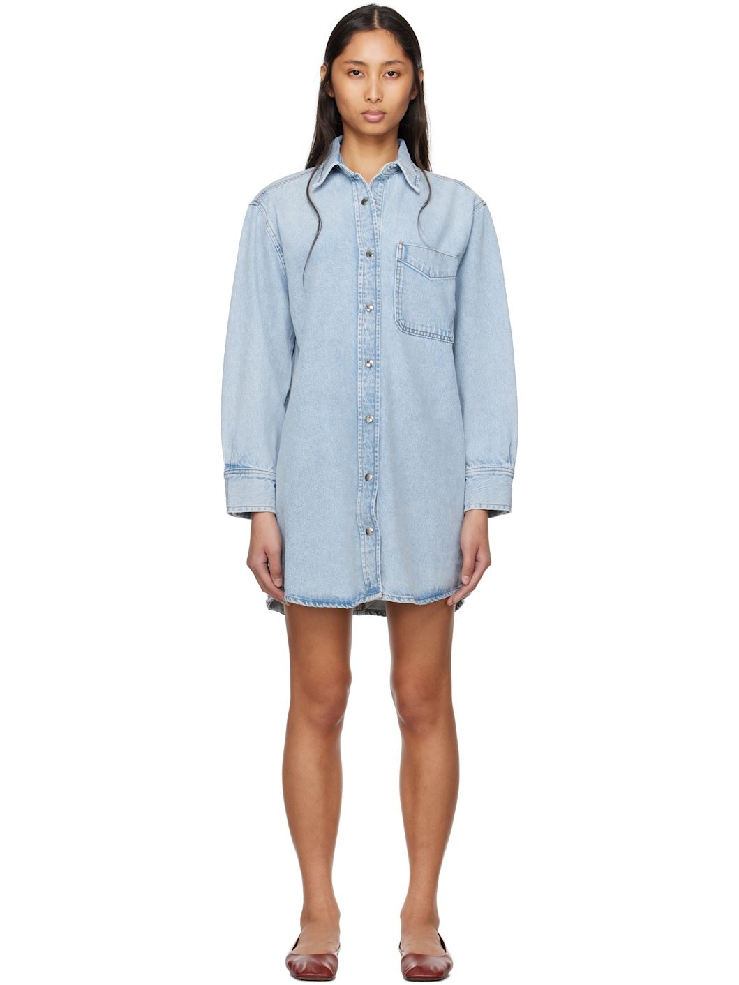 Blue 'The Shirt' Denim Minidress - 1