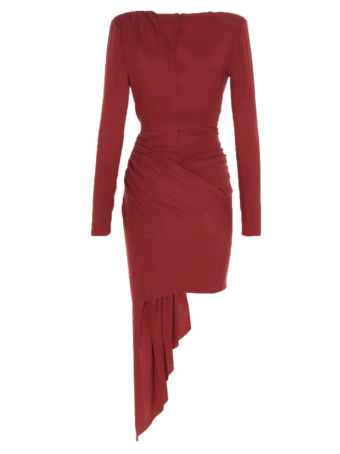 Draped Silk Dress Dresses Red - 3