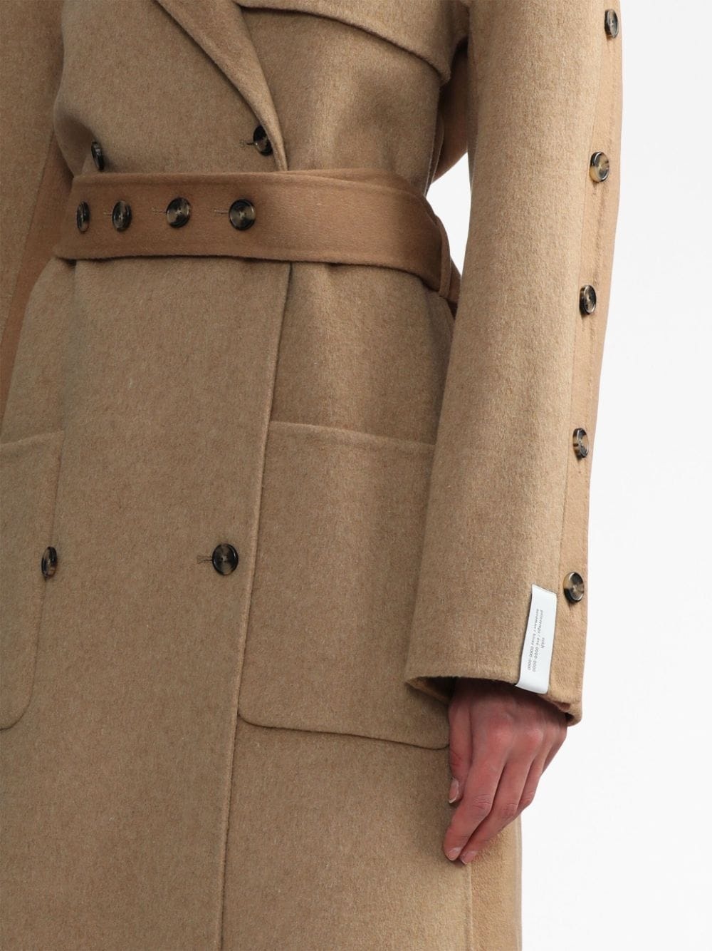 button-detail double-breasted maxi coat - 5