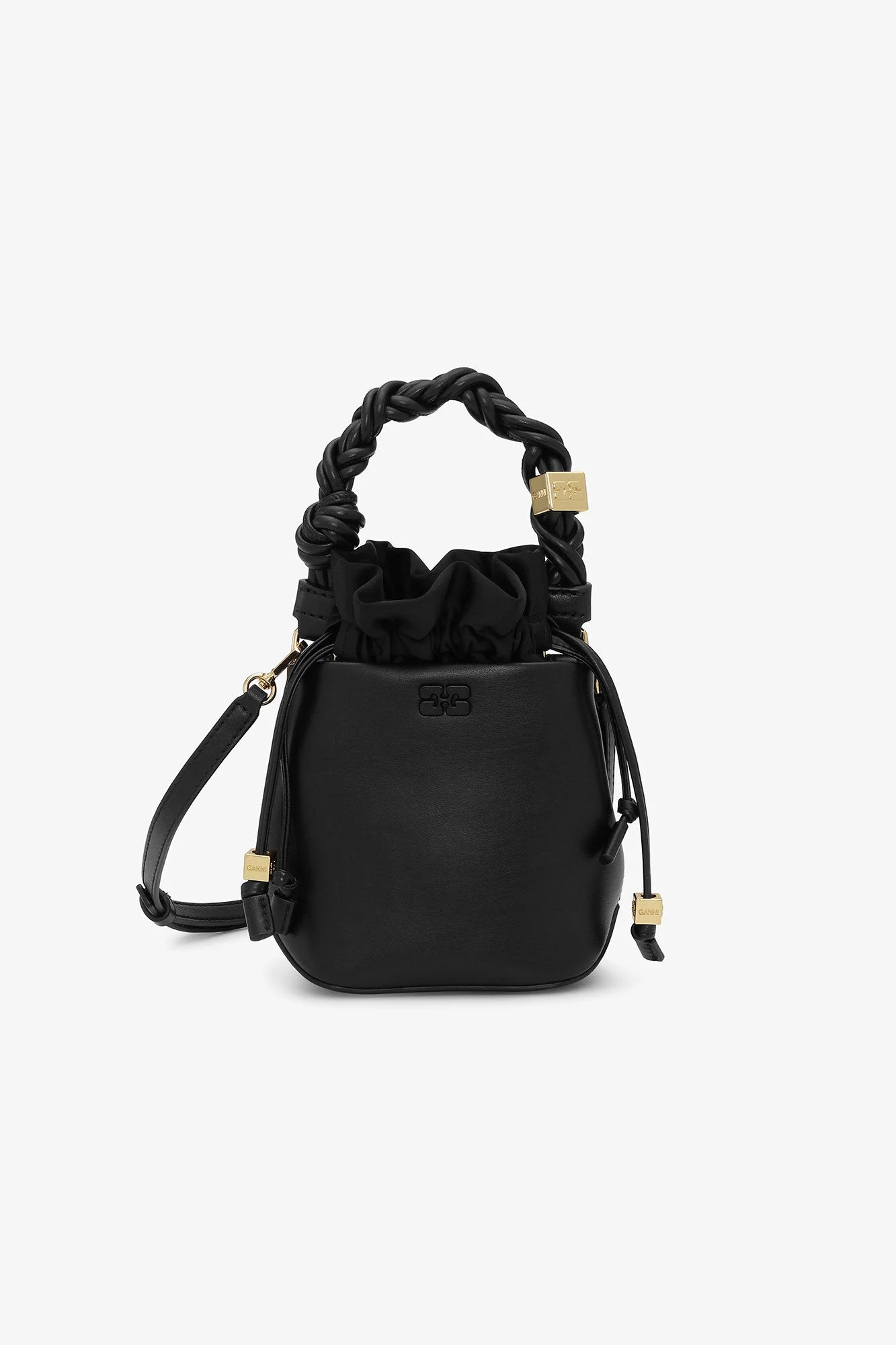 BLACK MINI GANNI BOU BUCKET BAG - 1