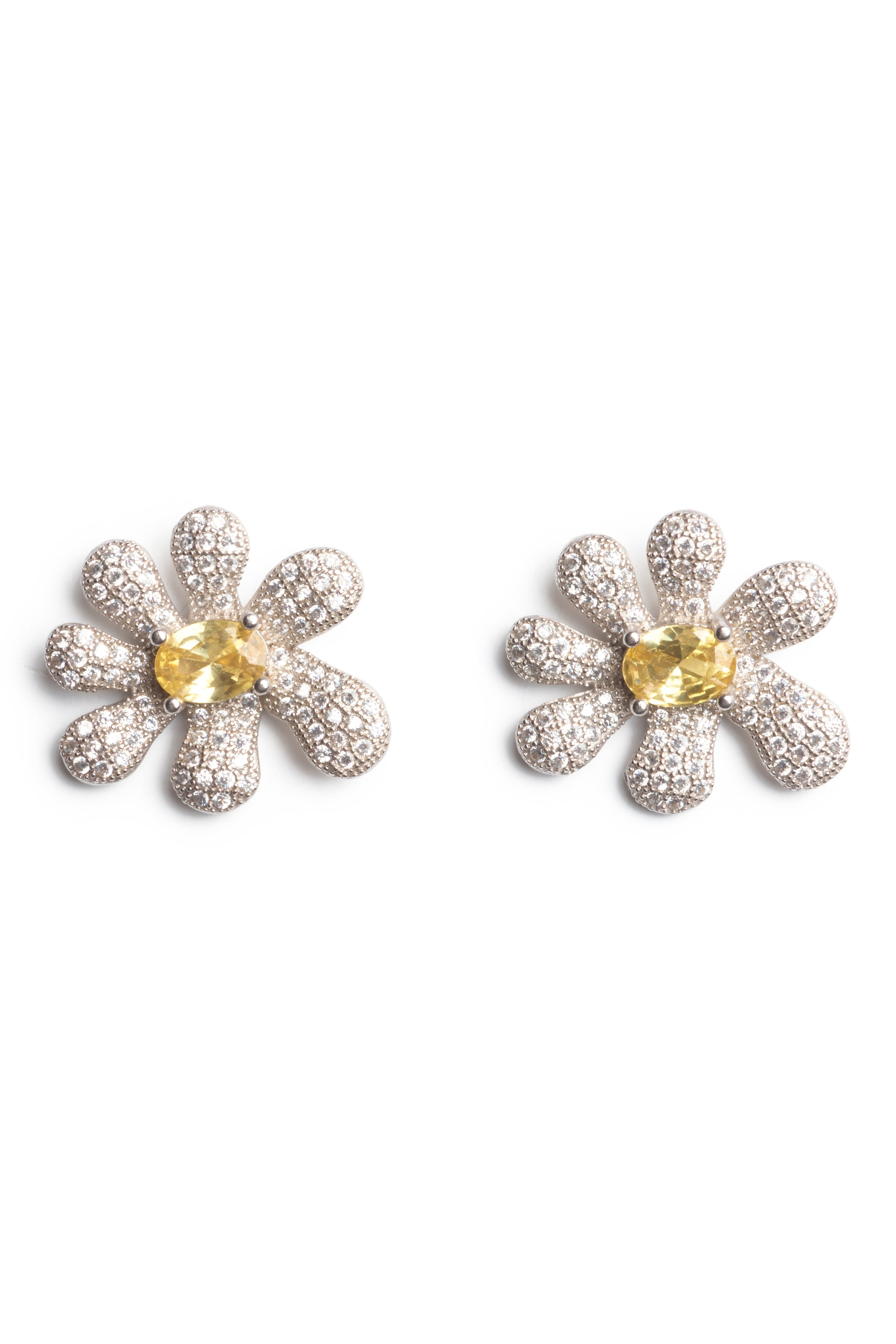 CANARY CRYSTAL PAVE SQUASHED BLOSSOM EARRING - 4