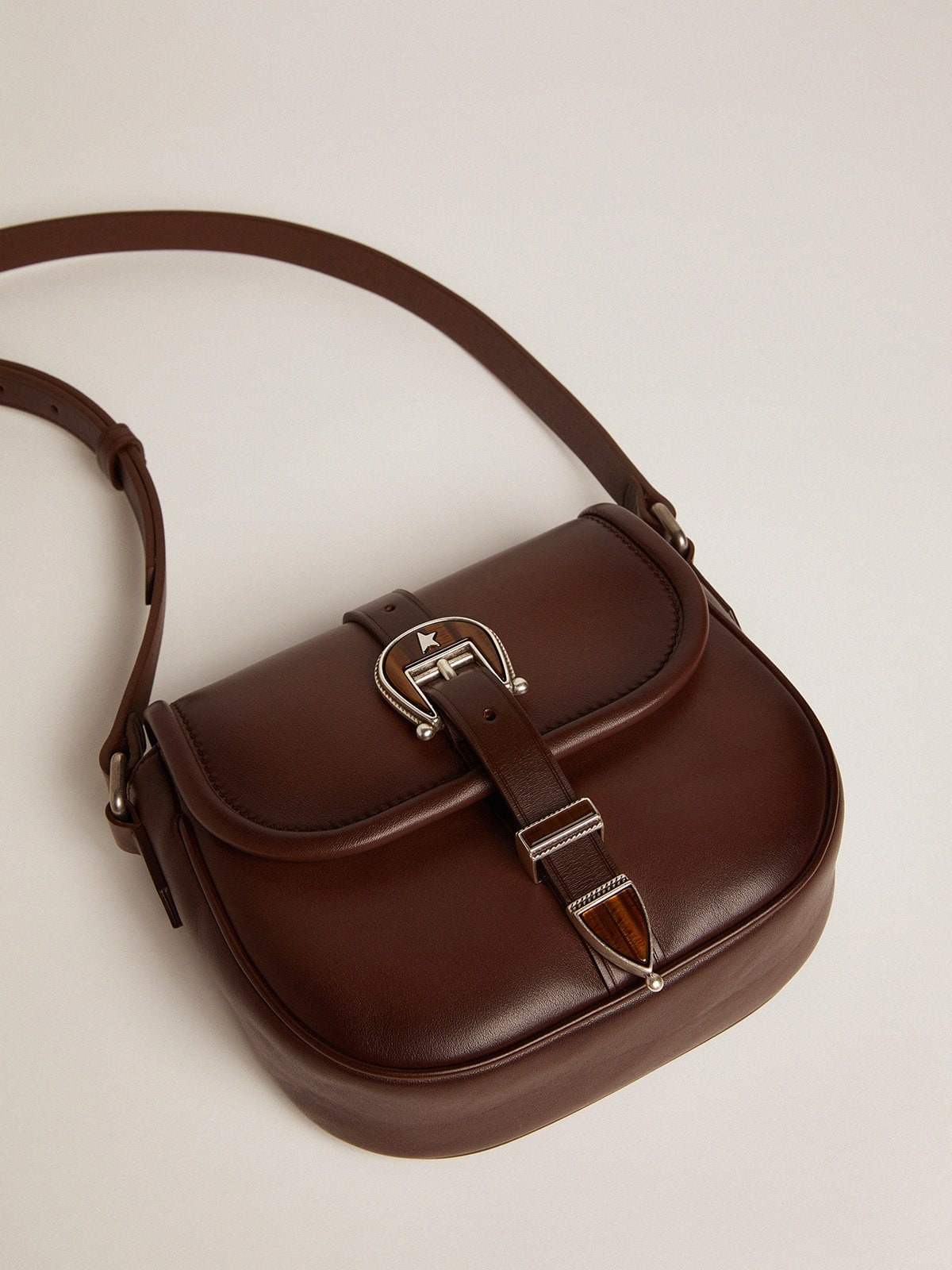 Women's small Rodeo Bag in dark tan leather - 5