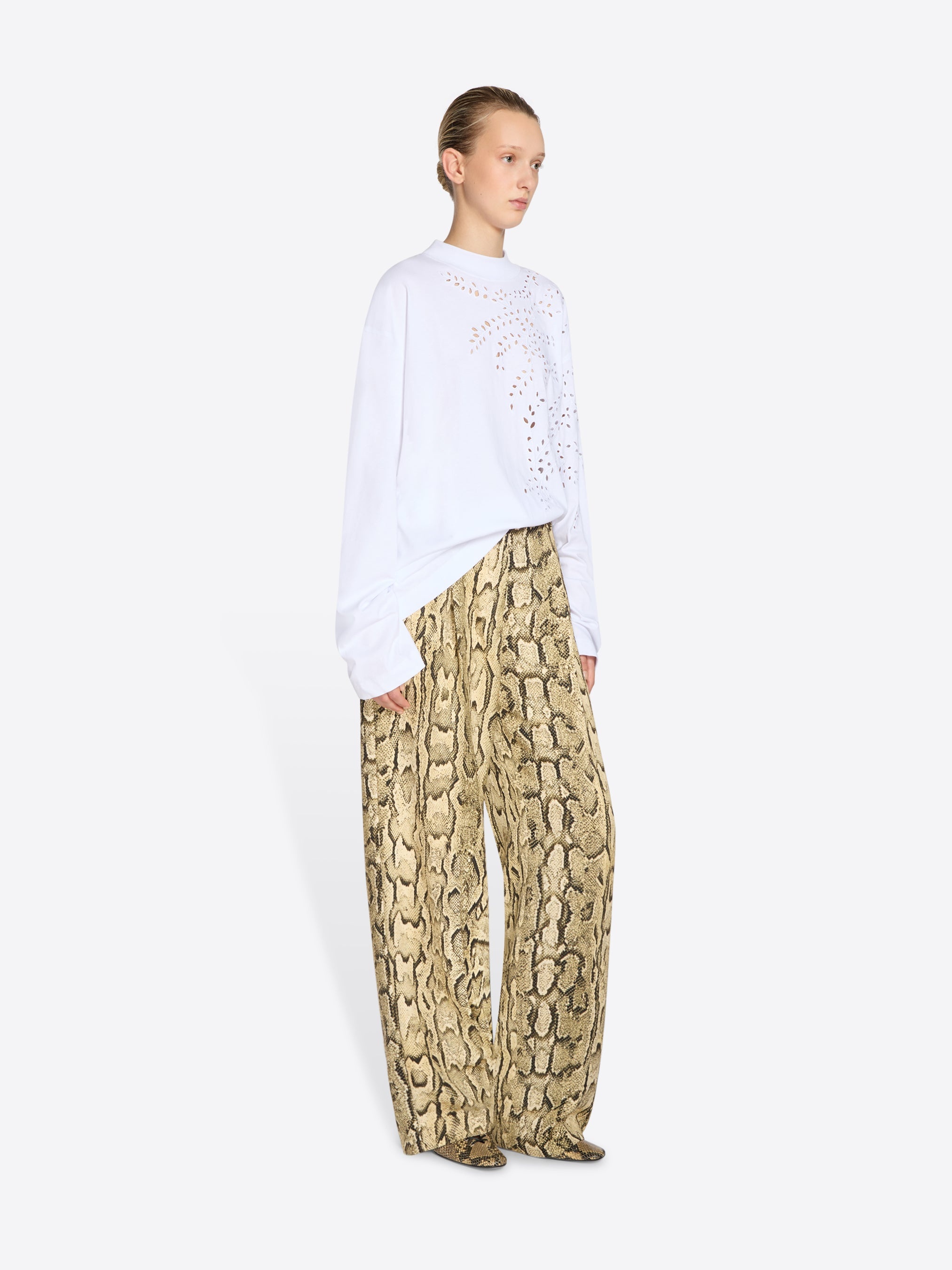 【洗練スタイル】Dries Van Noten Polkar シルクパンツ 24SS NEW】DRIES VAN NOTEN / シルク プリント カーゴパンツ パンツ