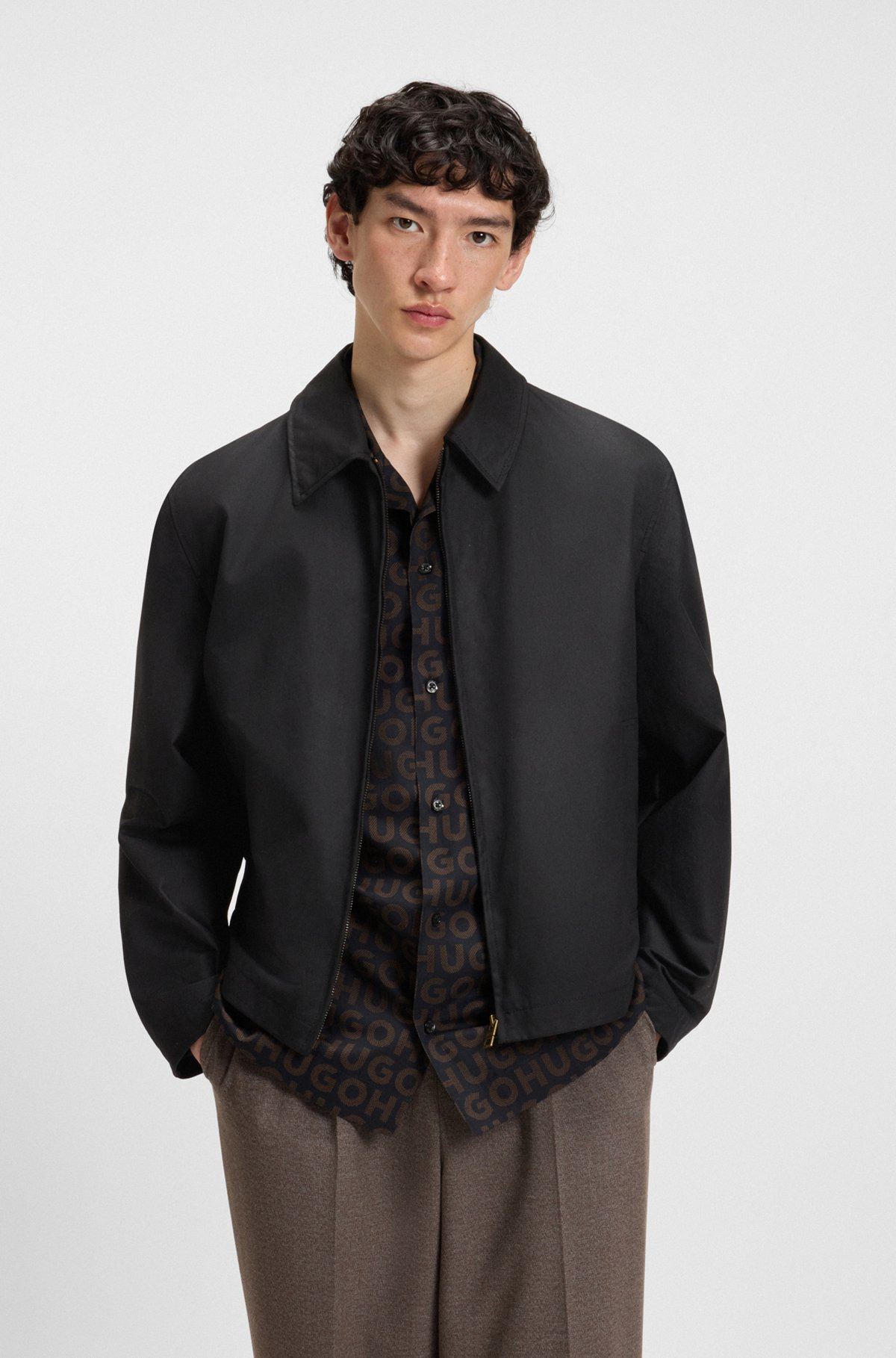 REGULAR-FIT JACKET IN STRETCH COTTON - 2