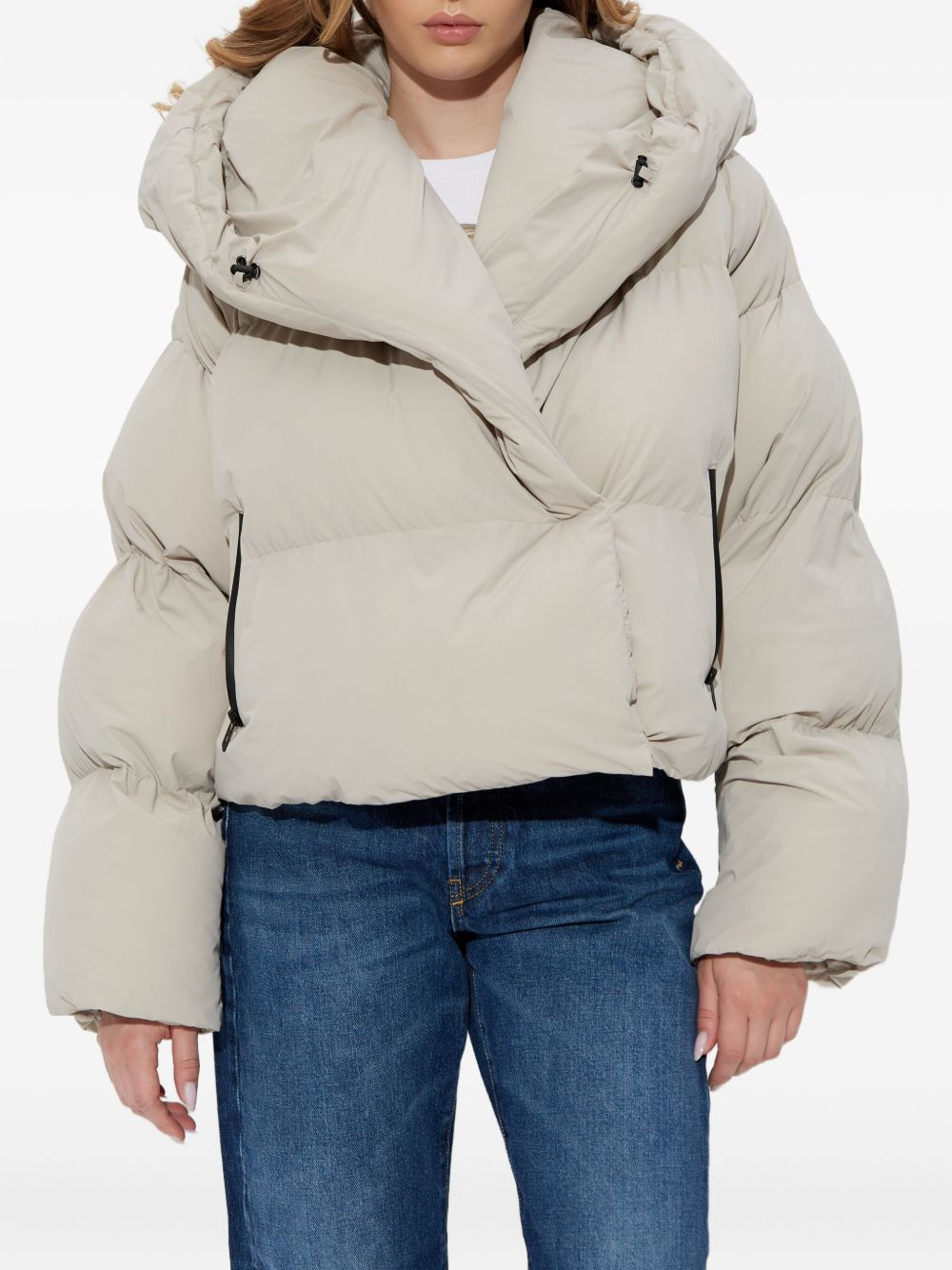 W-Iley-T1 wrap hooded puffer jacket - 3