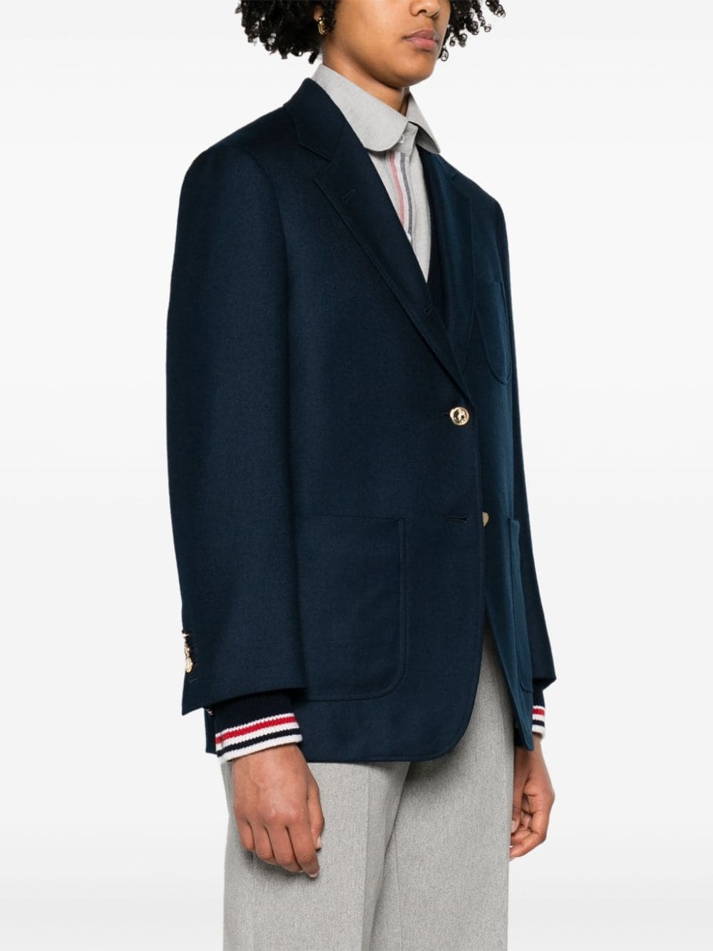 single-breasted wool blazer - 3