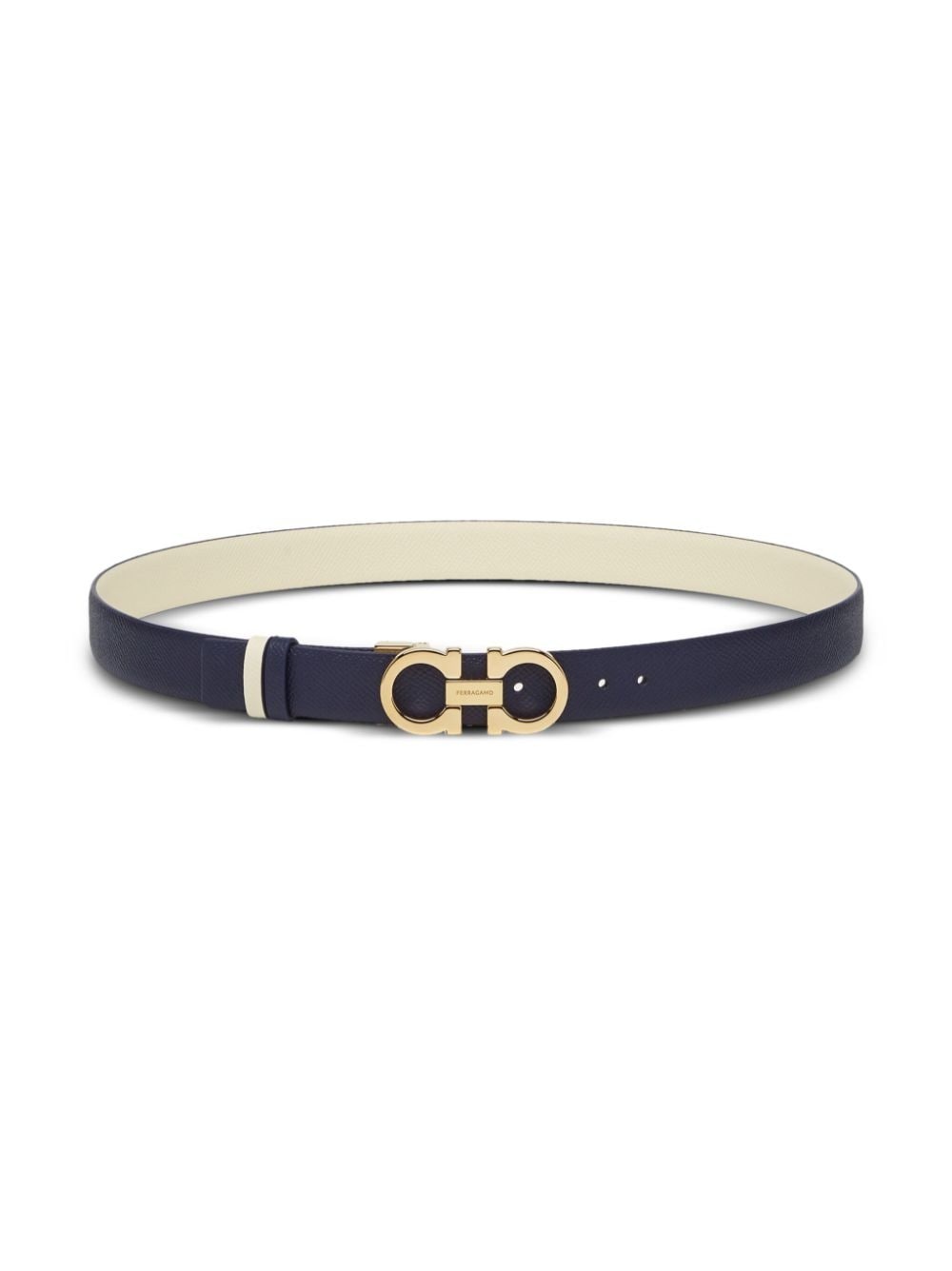 Gancini-plaque reversible leather belt - 3