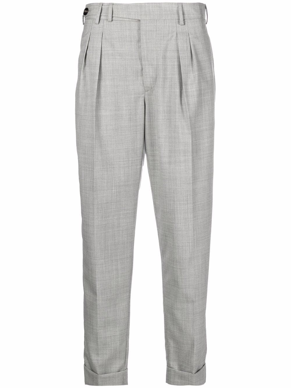 straight-leg wool trousers - 1