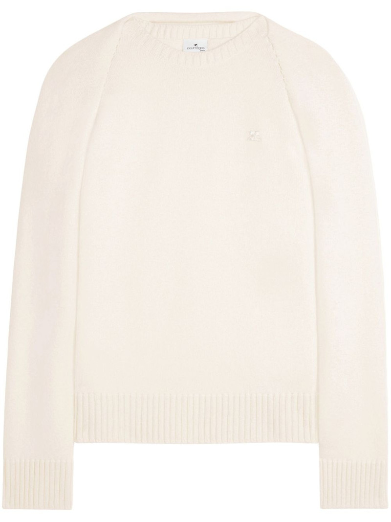 layered logo-embroidered sweater 1