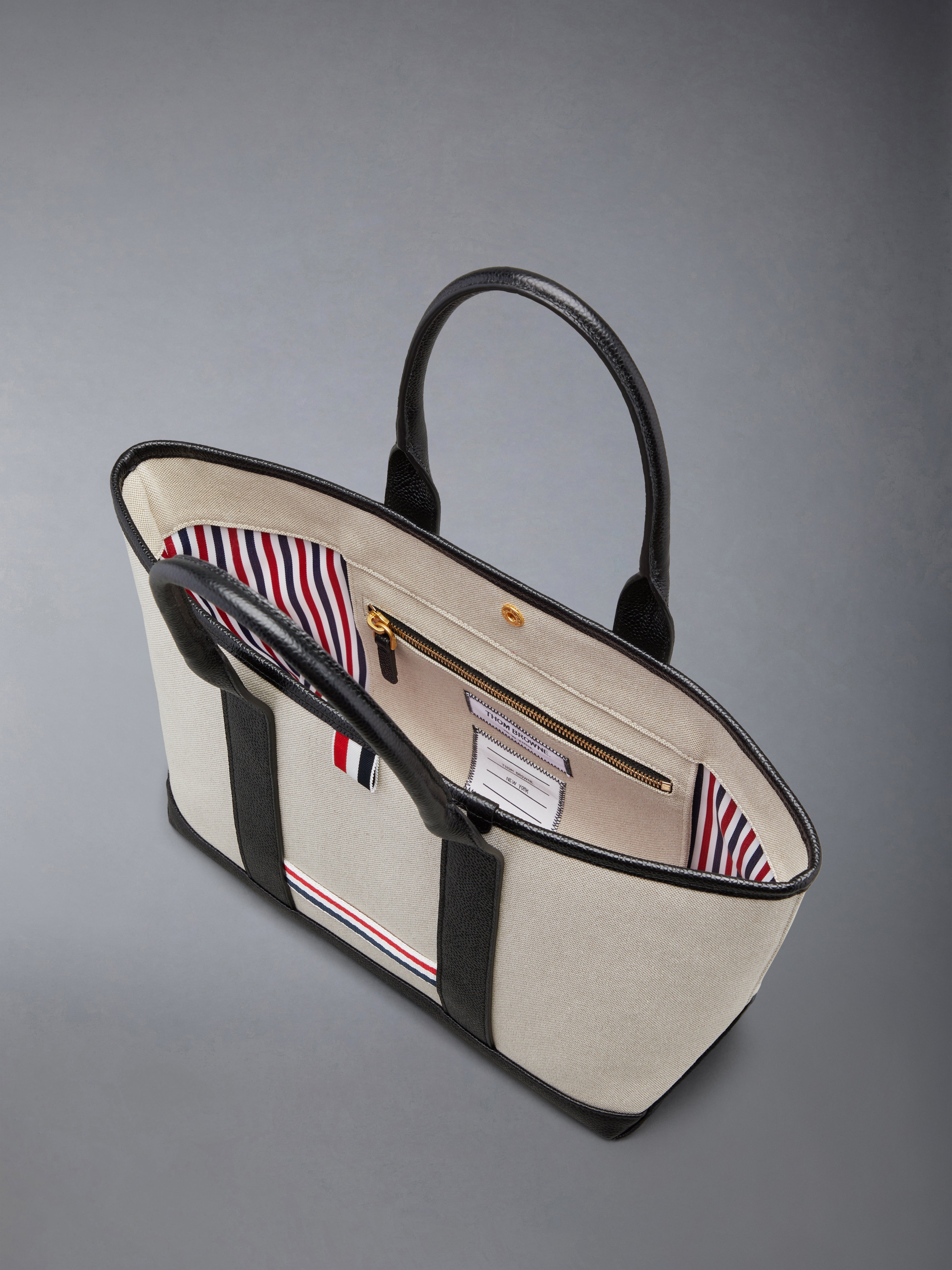 COTTON CANVAS LEATHER SMALL TOOL TOTE - 5