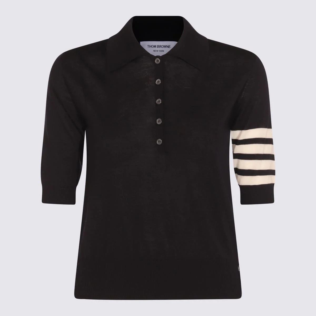 Thom Browne 4Bar Wool Polo Shirt - 1